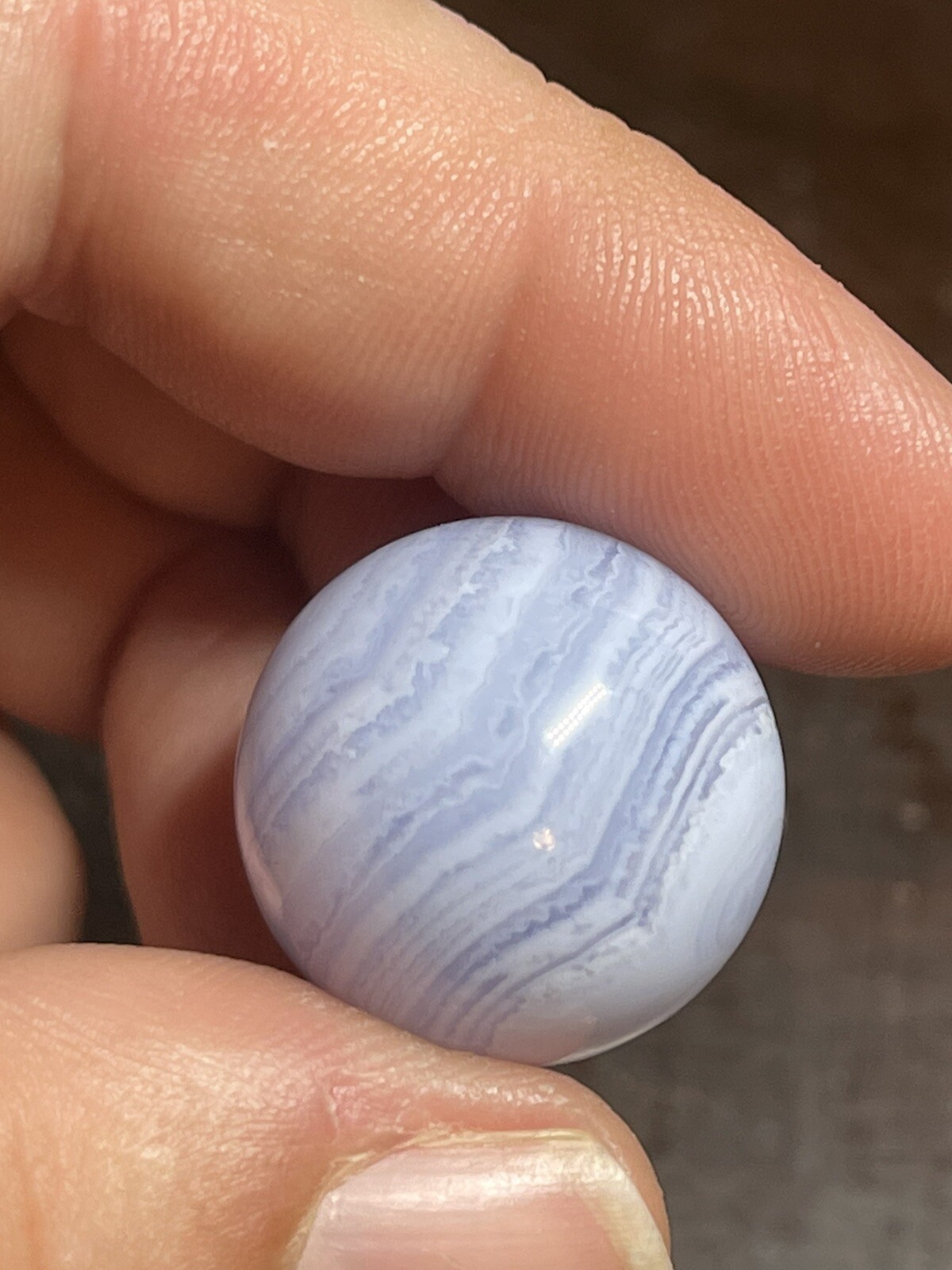 Blue Lace Agate Mini Sphere Ball Orb Marble 19.7mm