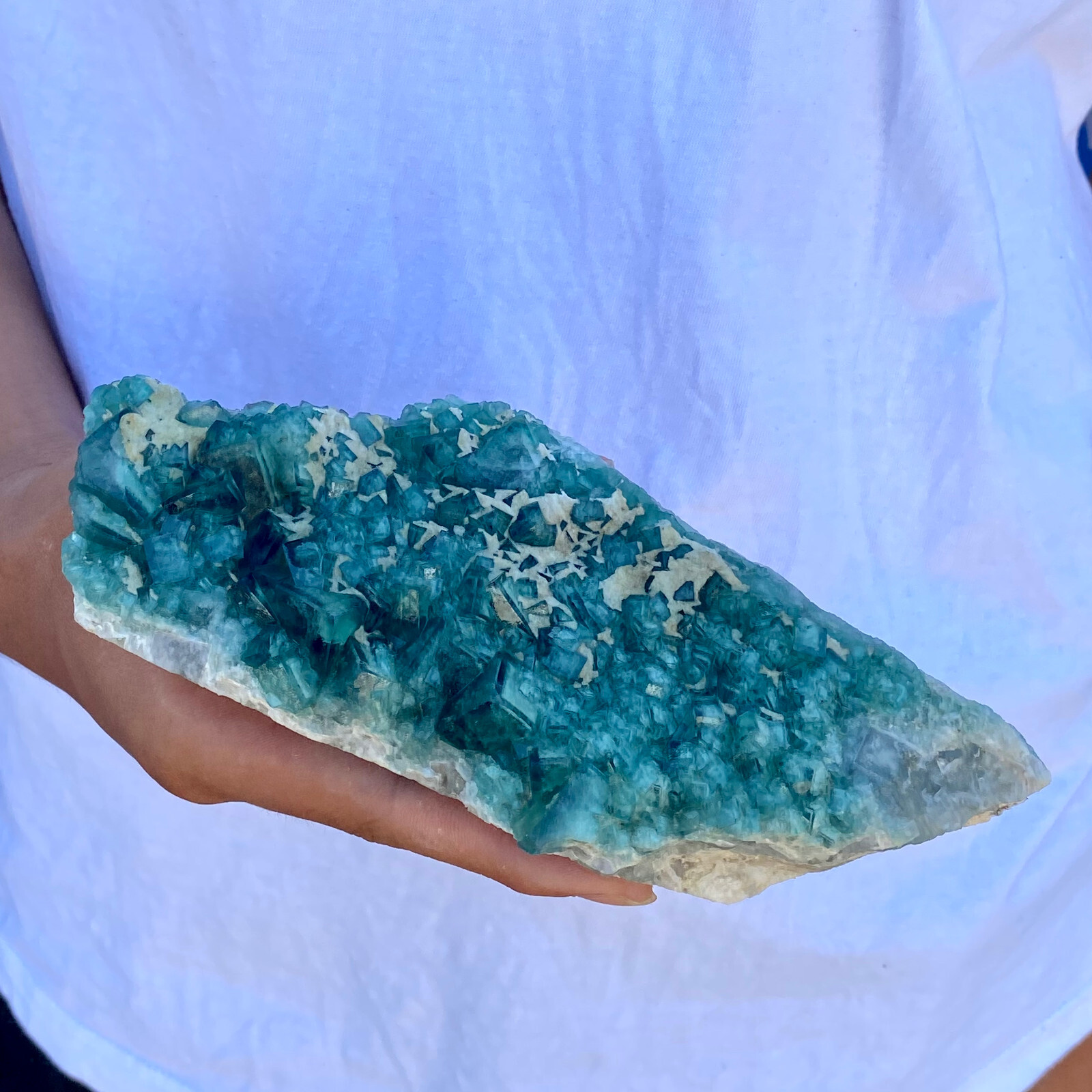 1.49LB natural super beautiful green fluorite crystal ore standard sample