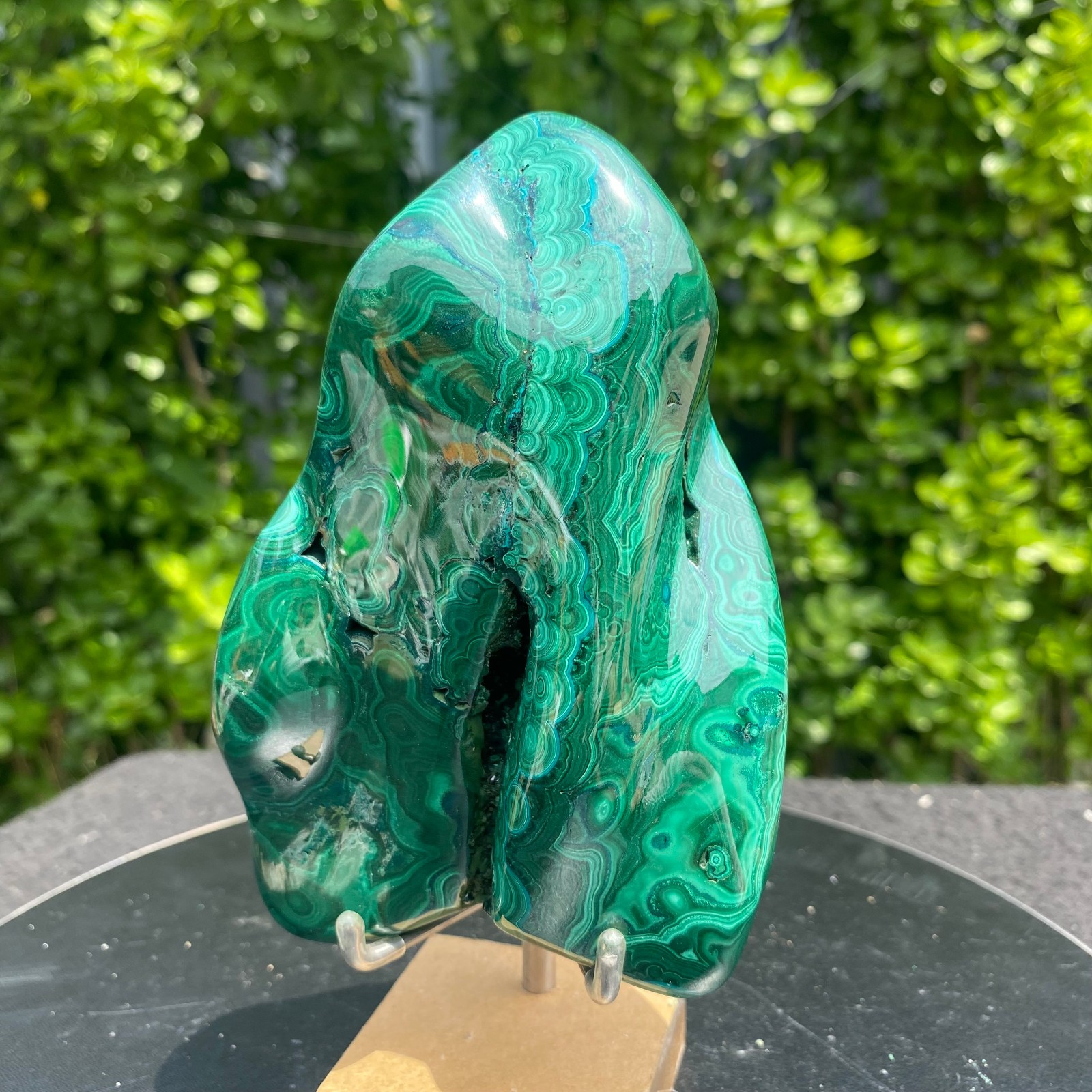 1.32LB Natural glossy Malachite transparent cluster rough mineral sample