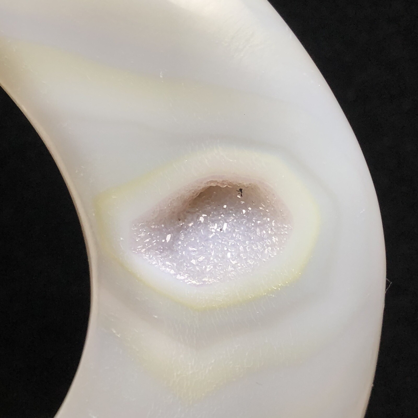 Natural Amethyst Cluster Quartz Mineral Specimen Geode Agate Hand Carved Moon.