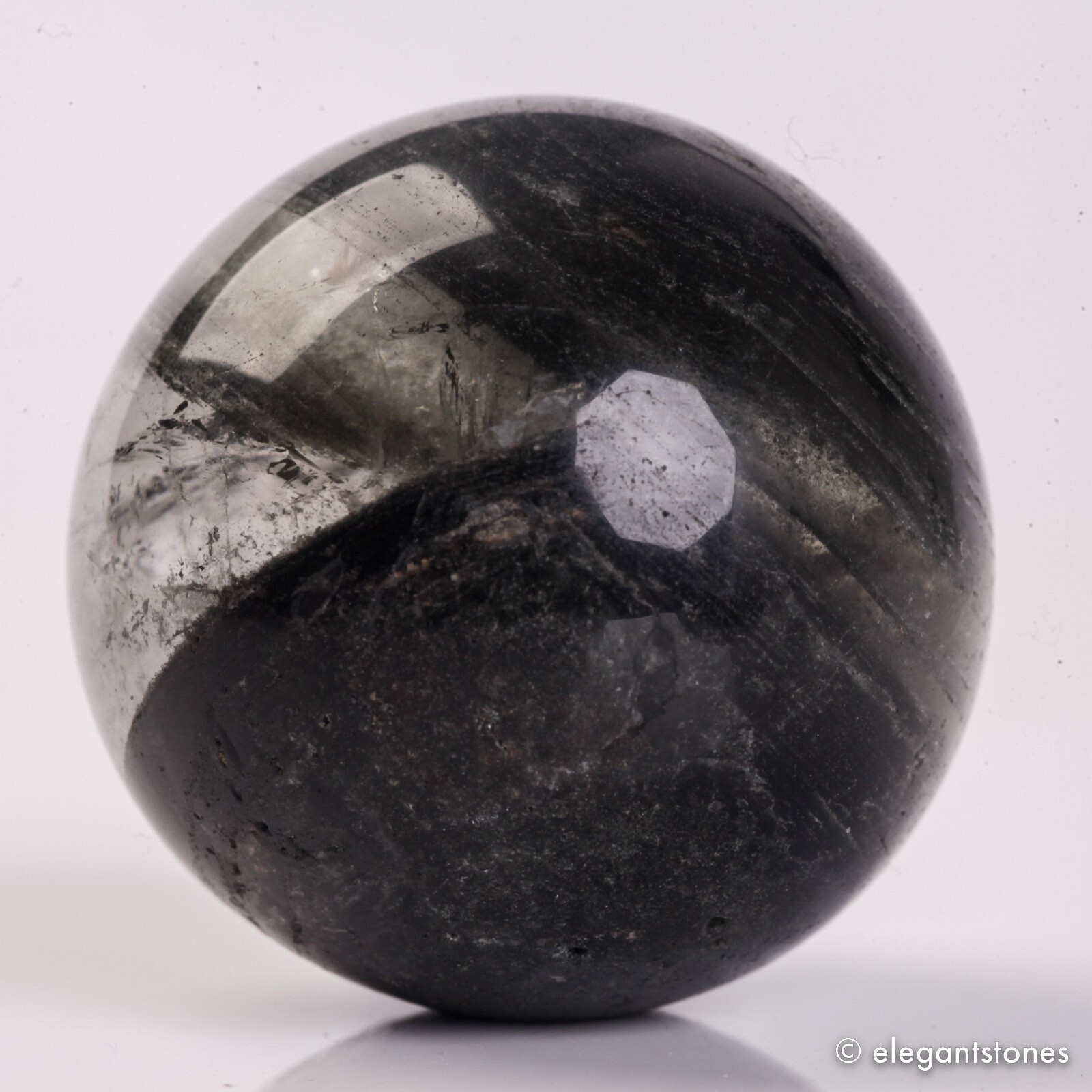 62g35mm Natural Garden/Phantom/Ghost/Lodolite Quartz Crystal Sphere Healing Ball