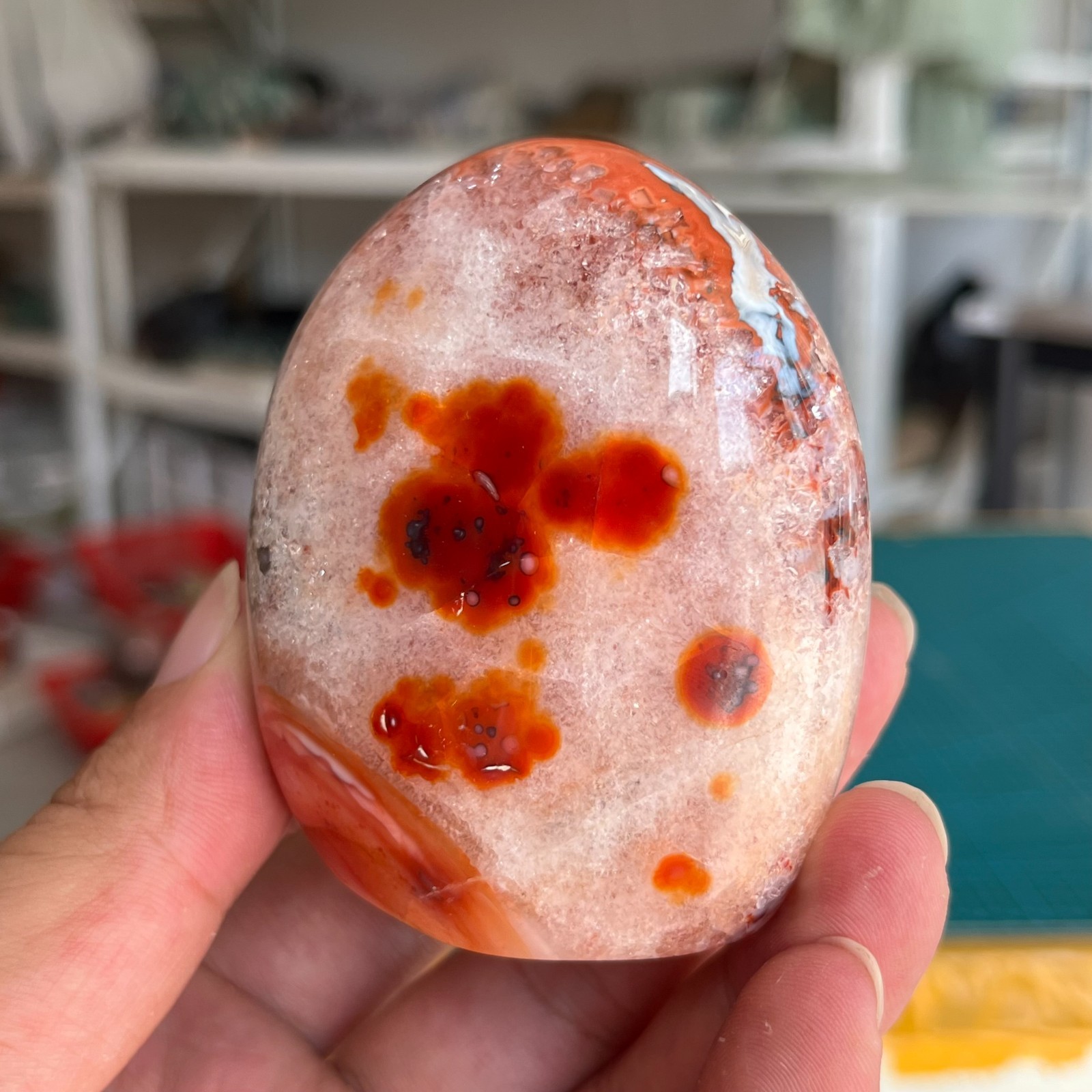 270g High Quality Natural Red Agate Carnelian Crystal Mineral Specimen Healing