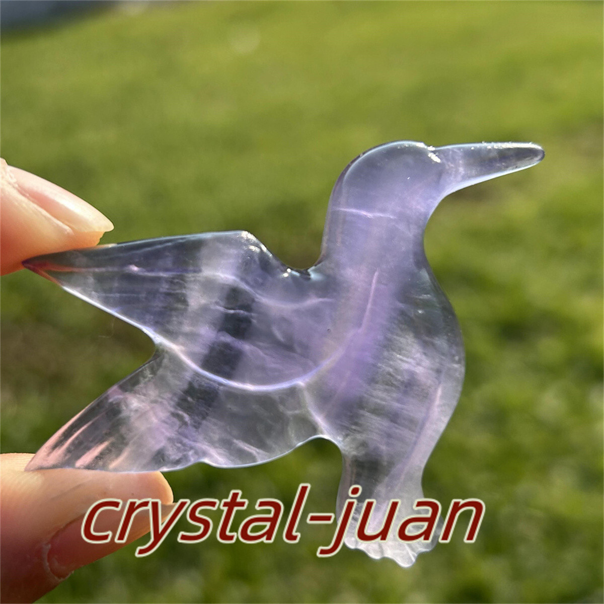 2″+ Natural Fluorite humming bird skull Carved Quartz Crystal skull Reiki heal