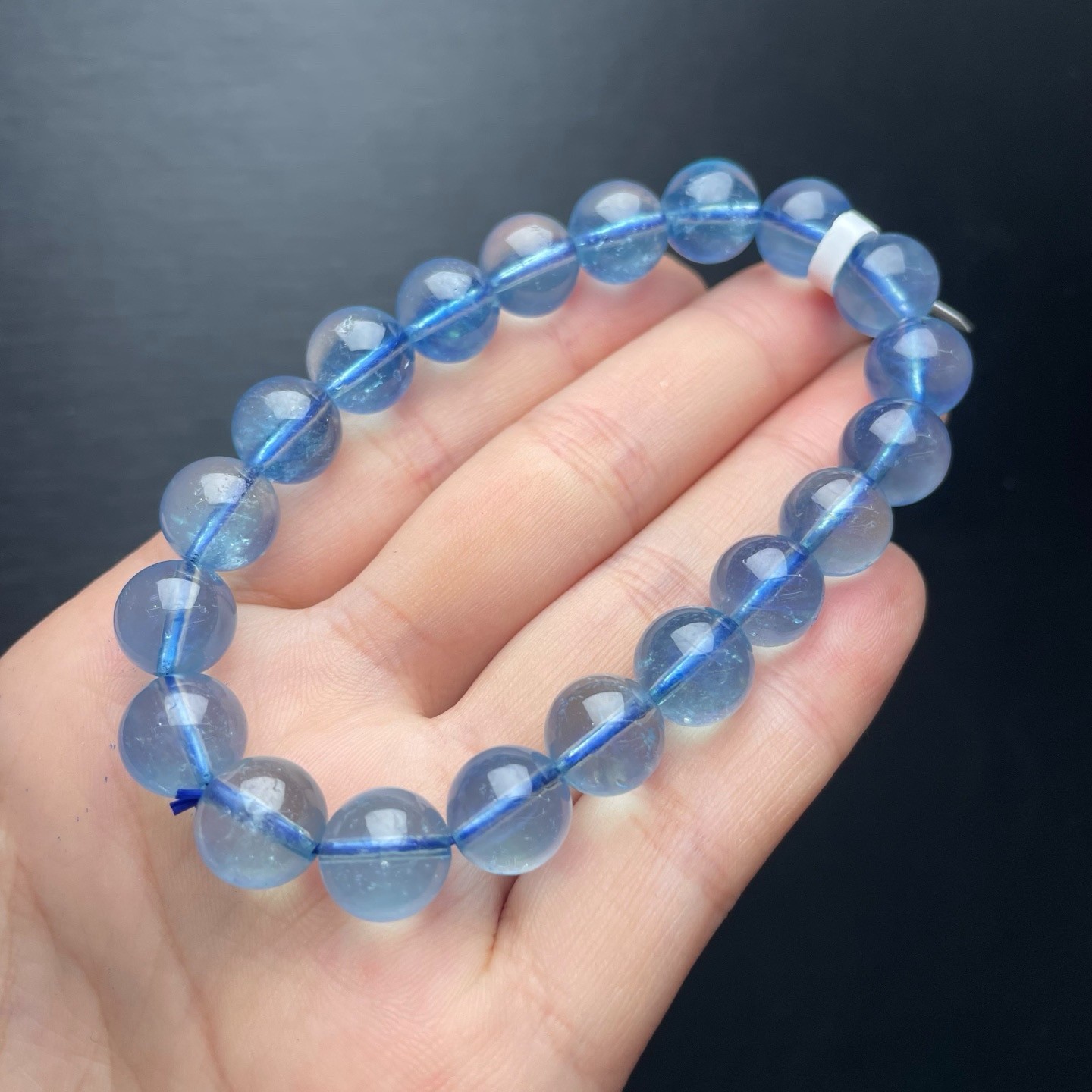 10mm Natural aquamarine Bead Bracelet Reiki Crystal Quartz Healing Decorate 1pc
