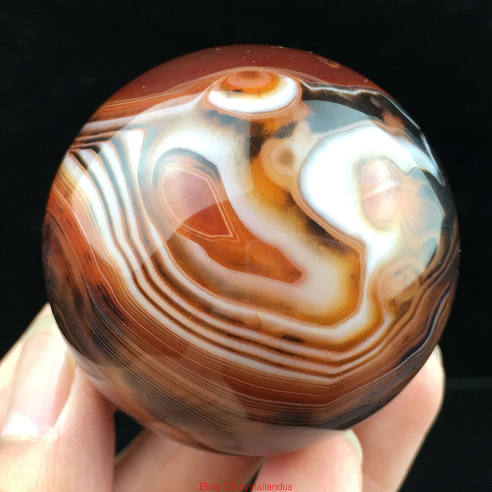 Polished Natural Silk agate ball Quartz Crystal Sphere Ball Healing Stone 30MM