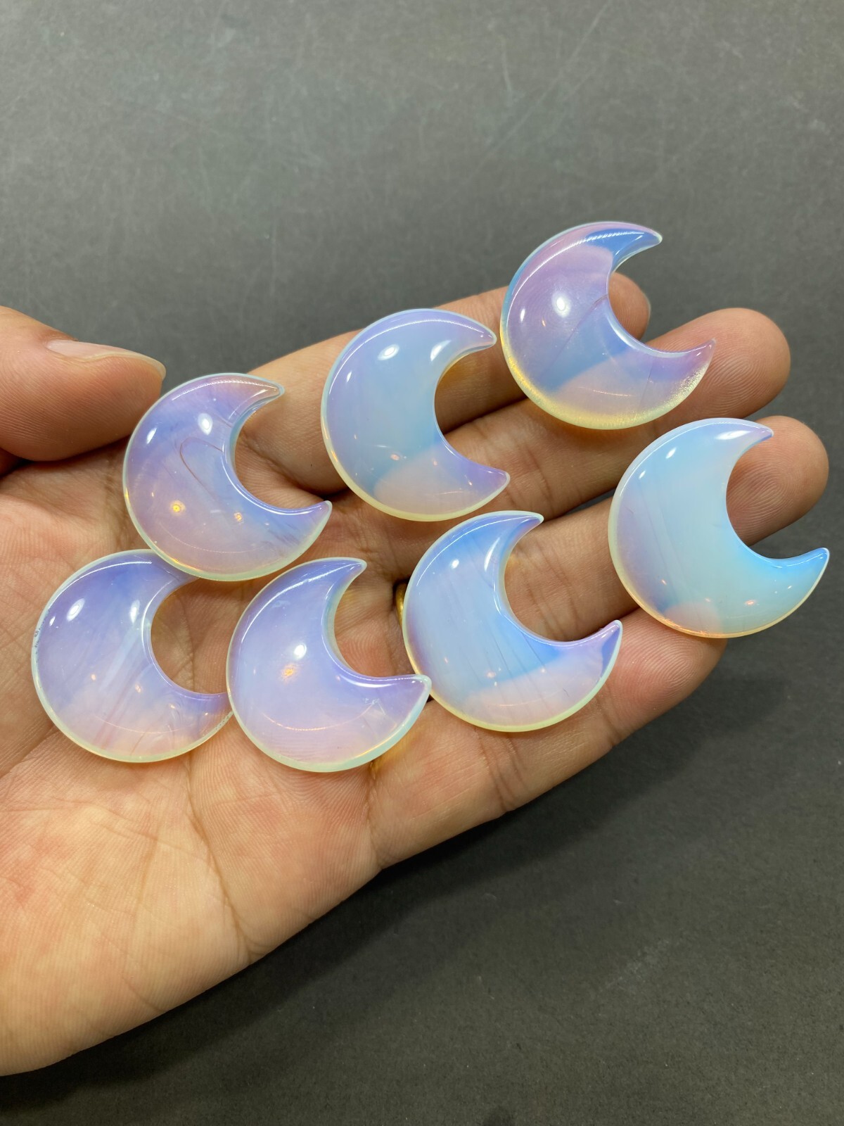 10pc opalite Quartz carved moon crystal reiki healing random