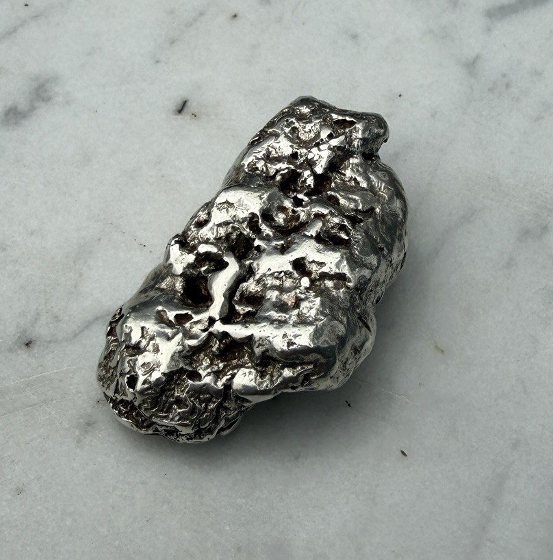 35.7 G. Seller Made Sculpted .900 Fine Silver Nugget Native Silver Replica 1 OZT