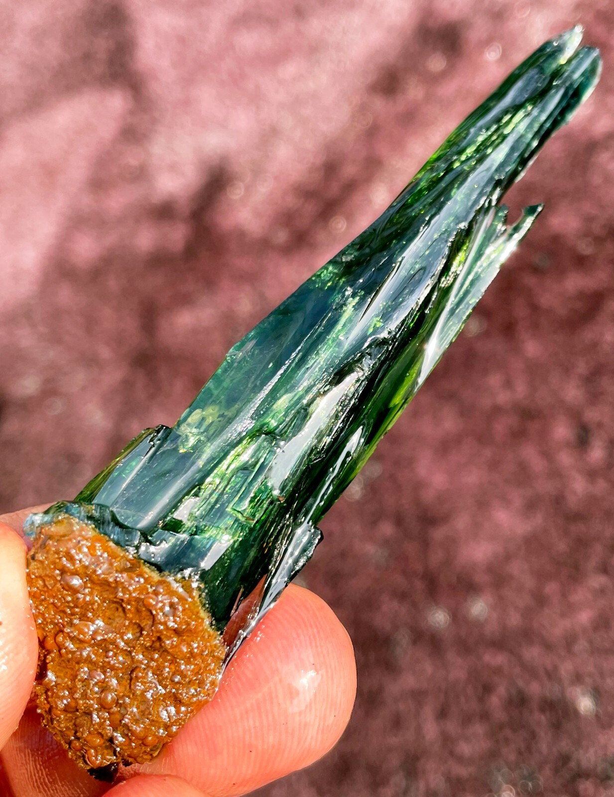 112CT Gemmy! Natural Transparent Green Vivianite Crystal Specimen Brazil ie3002