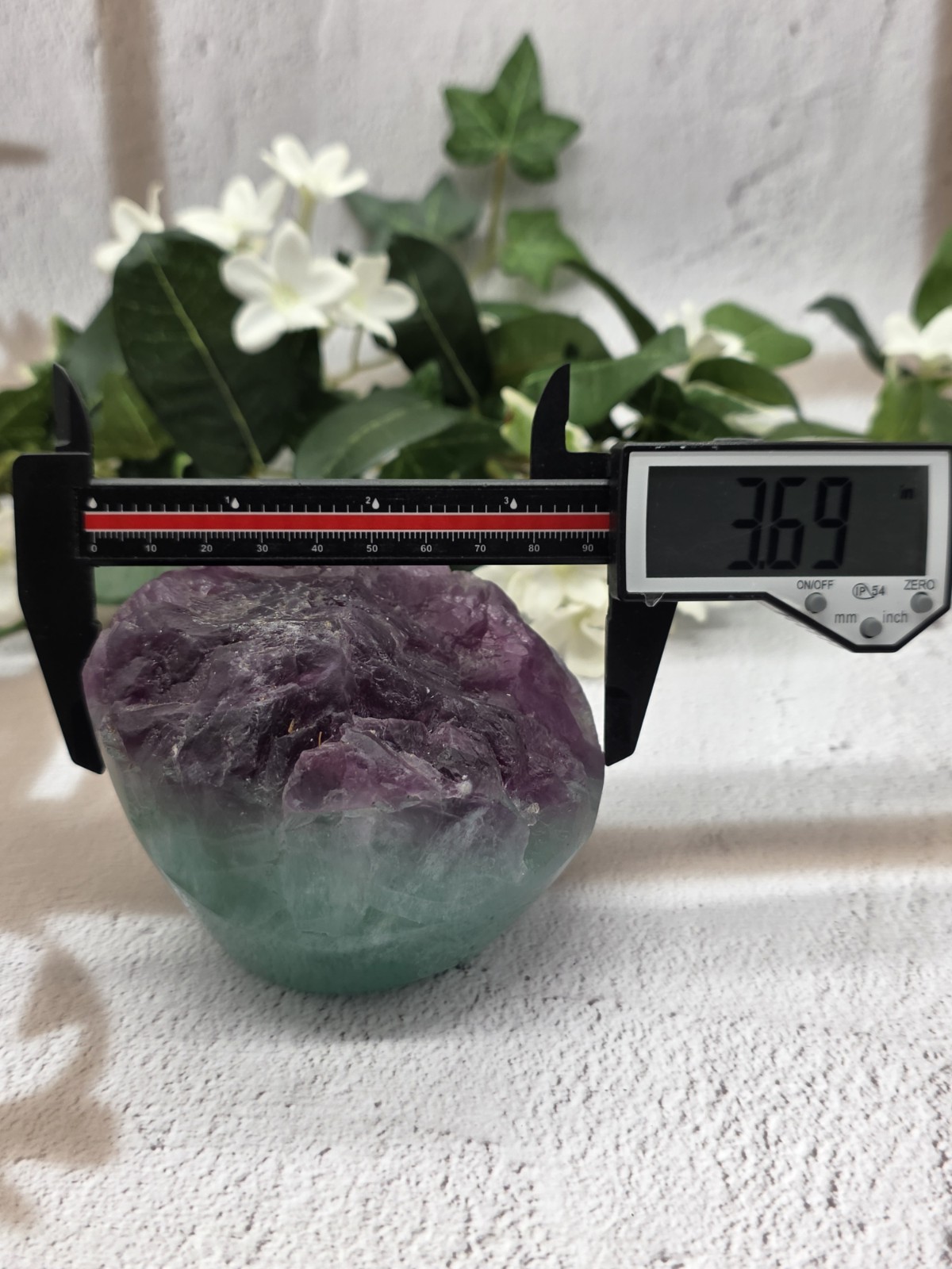 Natural Fluorite Cupcake Polished Freeform Purple Aqua Crystal w/ Light Stand