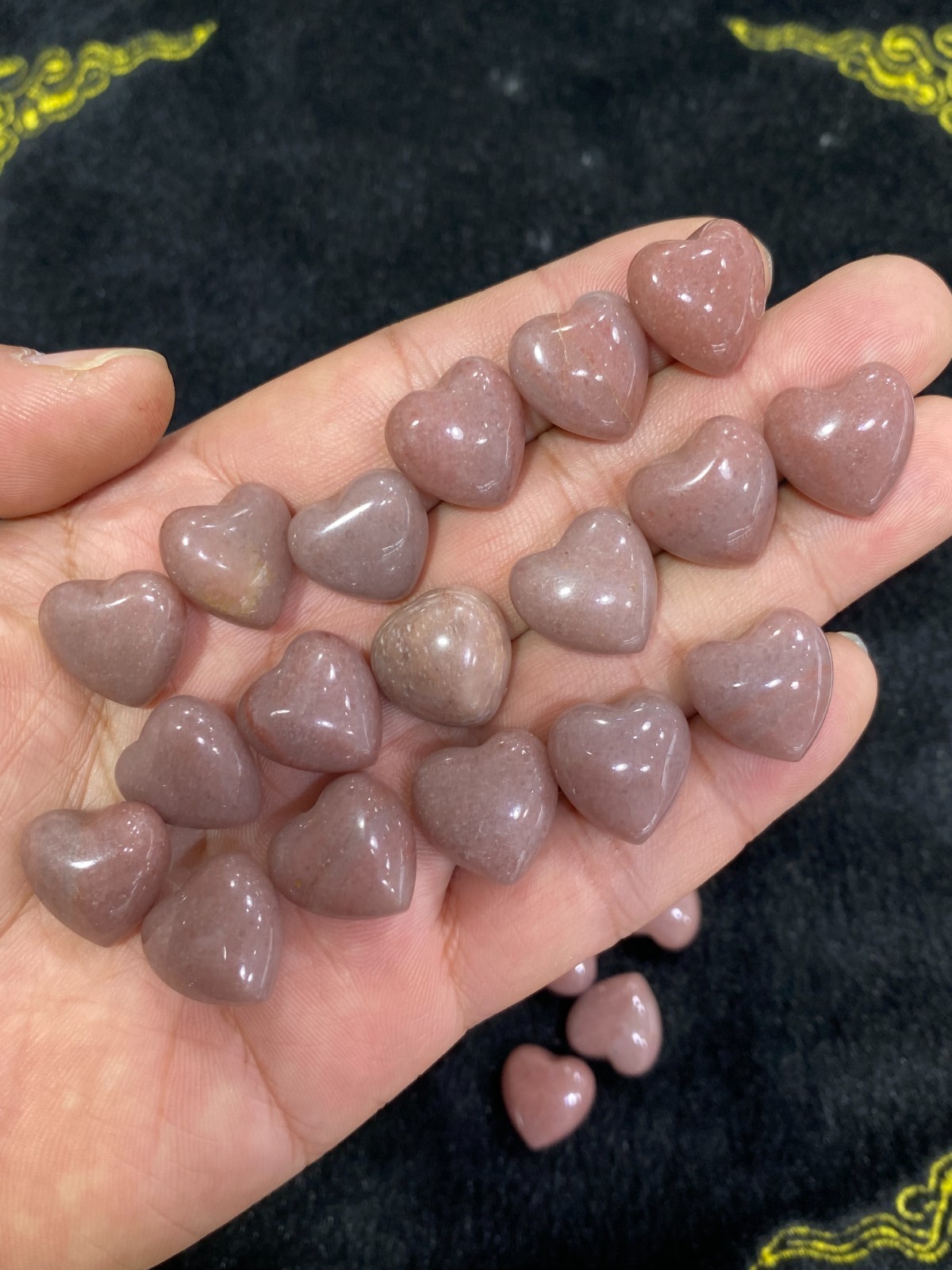 10pc Natural Strawberry Mini Heart hand-carved quartz crystal reiki healing gift