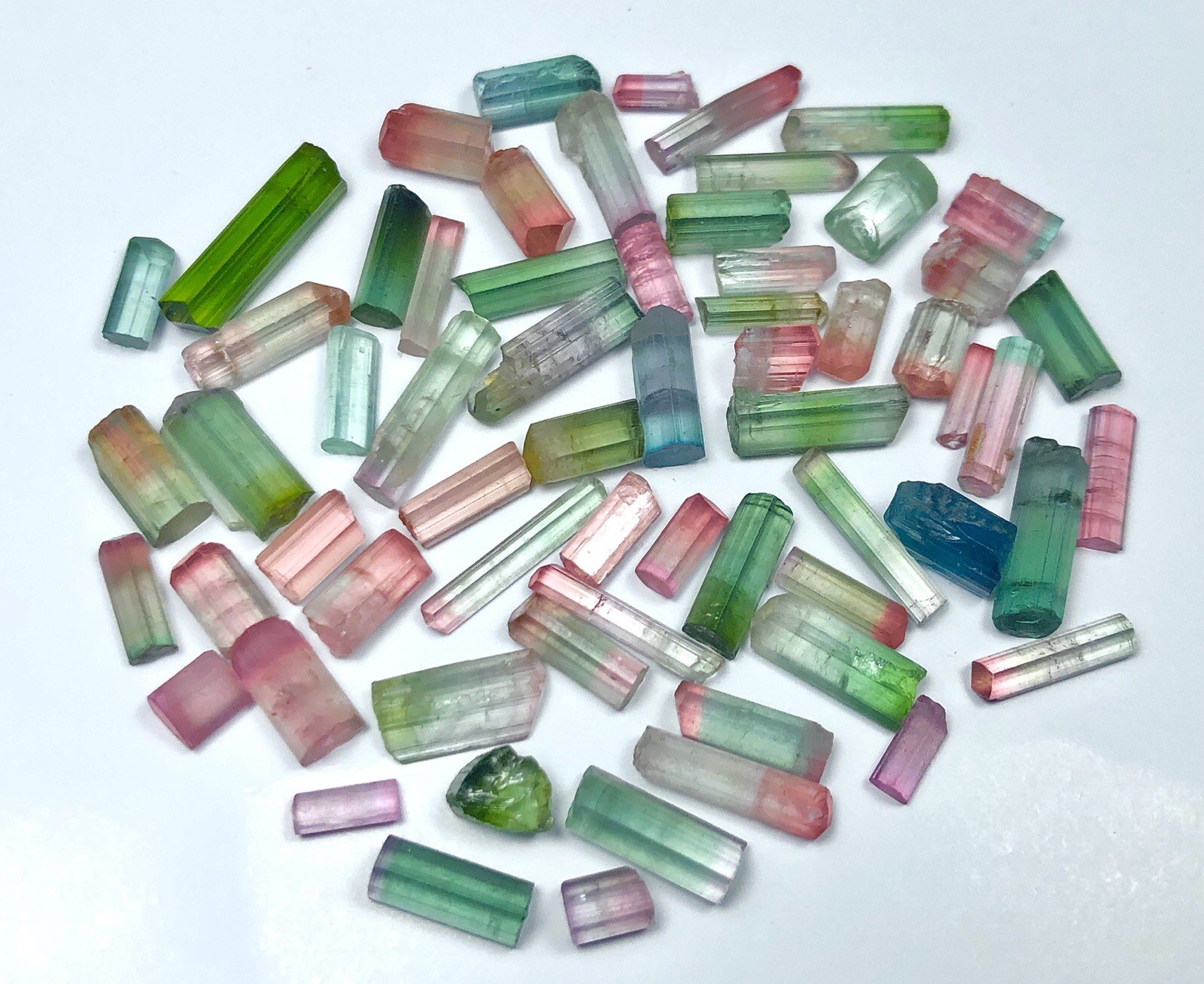 Beautiful naturel top quality bicolor and multi color tourmaline lot from afg