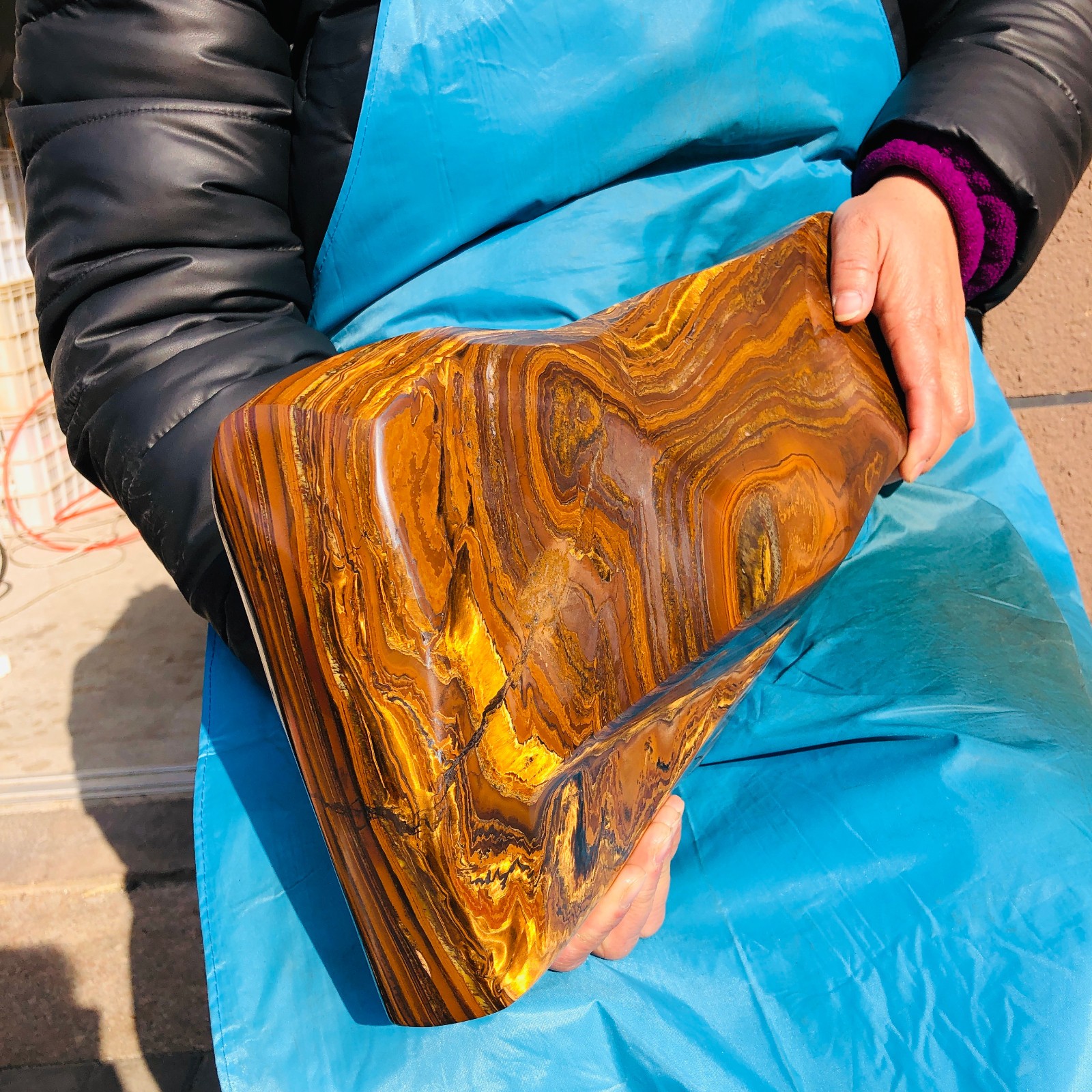 12kg Natural Tiger Eye Stone Quartz Crystal Rough Polished Specimen
