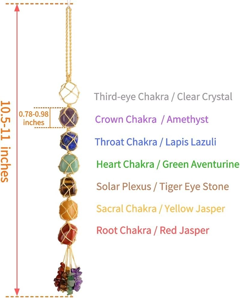 7 Chakra Healing Crystal Ornament for Car, Wall & Indoor Feng Shui Decoration