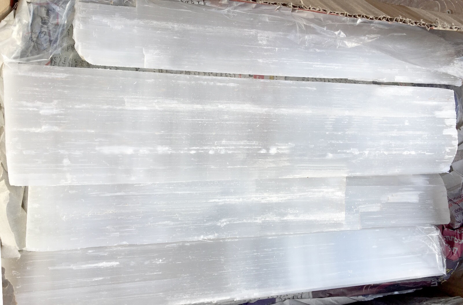 16 ” Selenite Logs XL Natural Crystal Sticks Rough Wands BULK 8 lb LOT wholesale