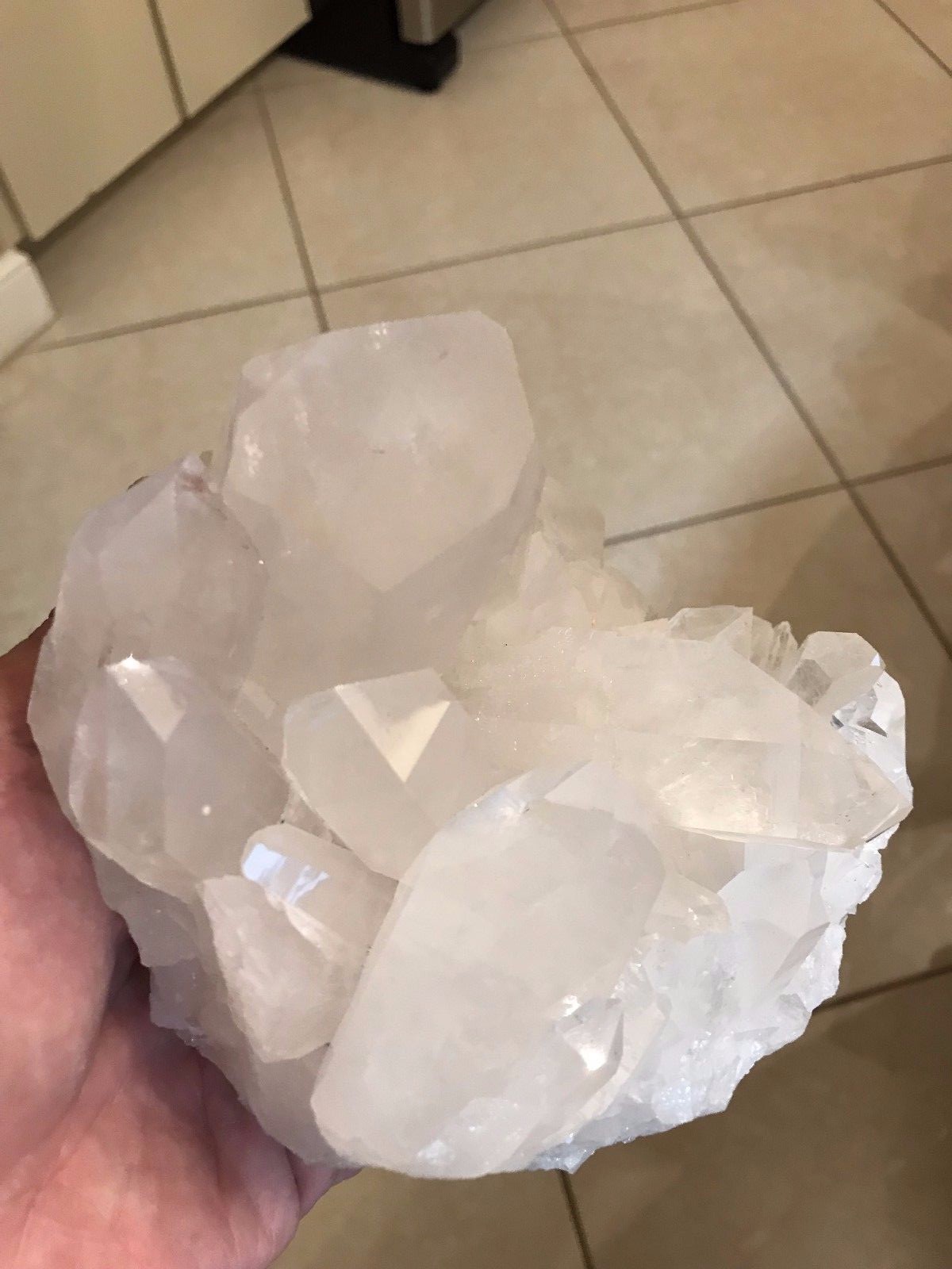 Clear Quartz Gemstone Large Multiple Floater Tabby Point Cluster Specimen 002