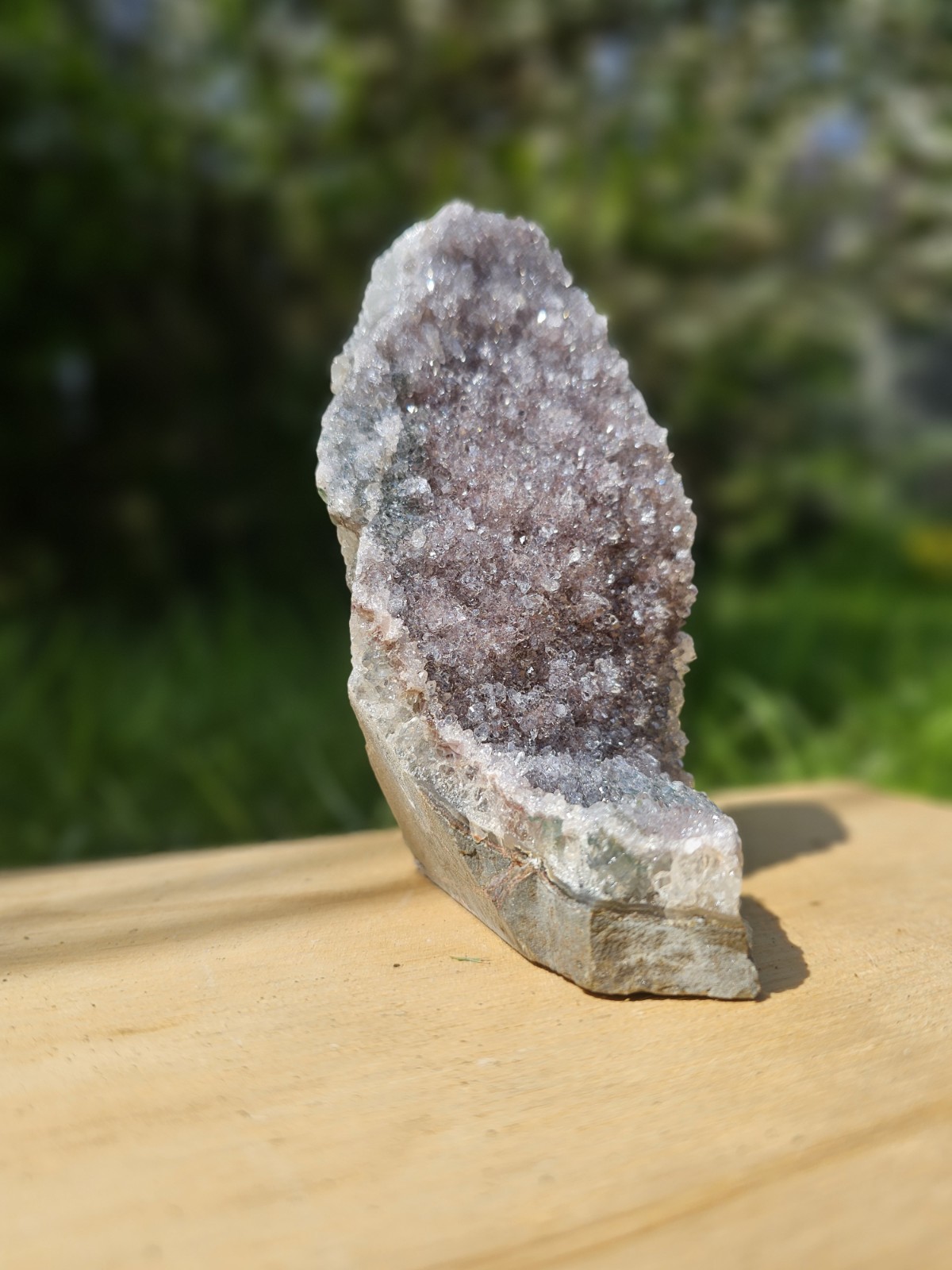 Large Amethyst Cluster Geode crystal Cut Base purple Freeform 413g 11.3x8x6cm