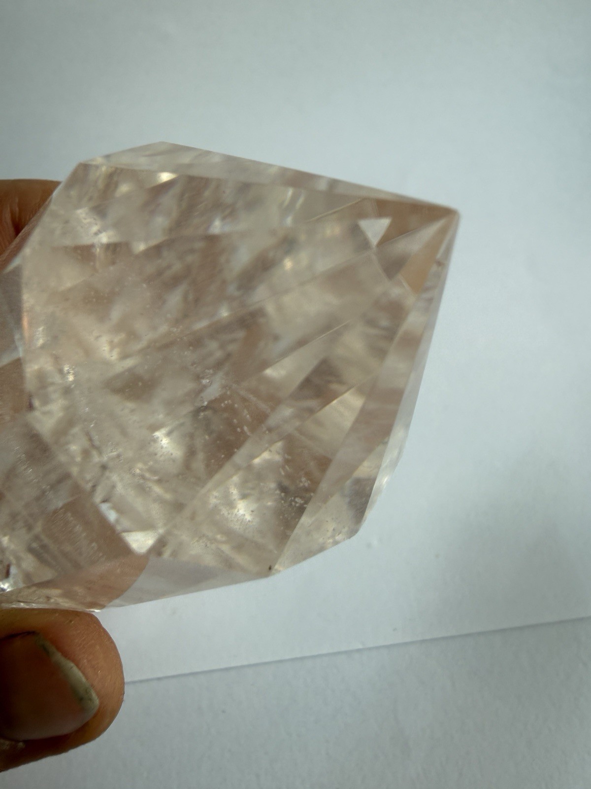 Clear Quartz Crystal Wand Double Terminated Prism Rainbow Inclusions 322g