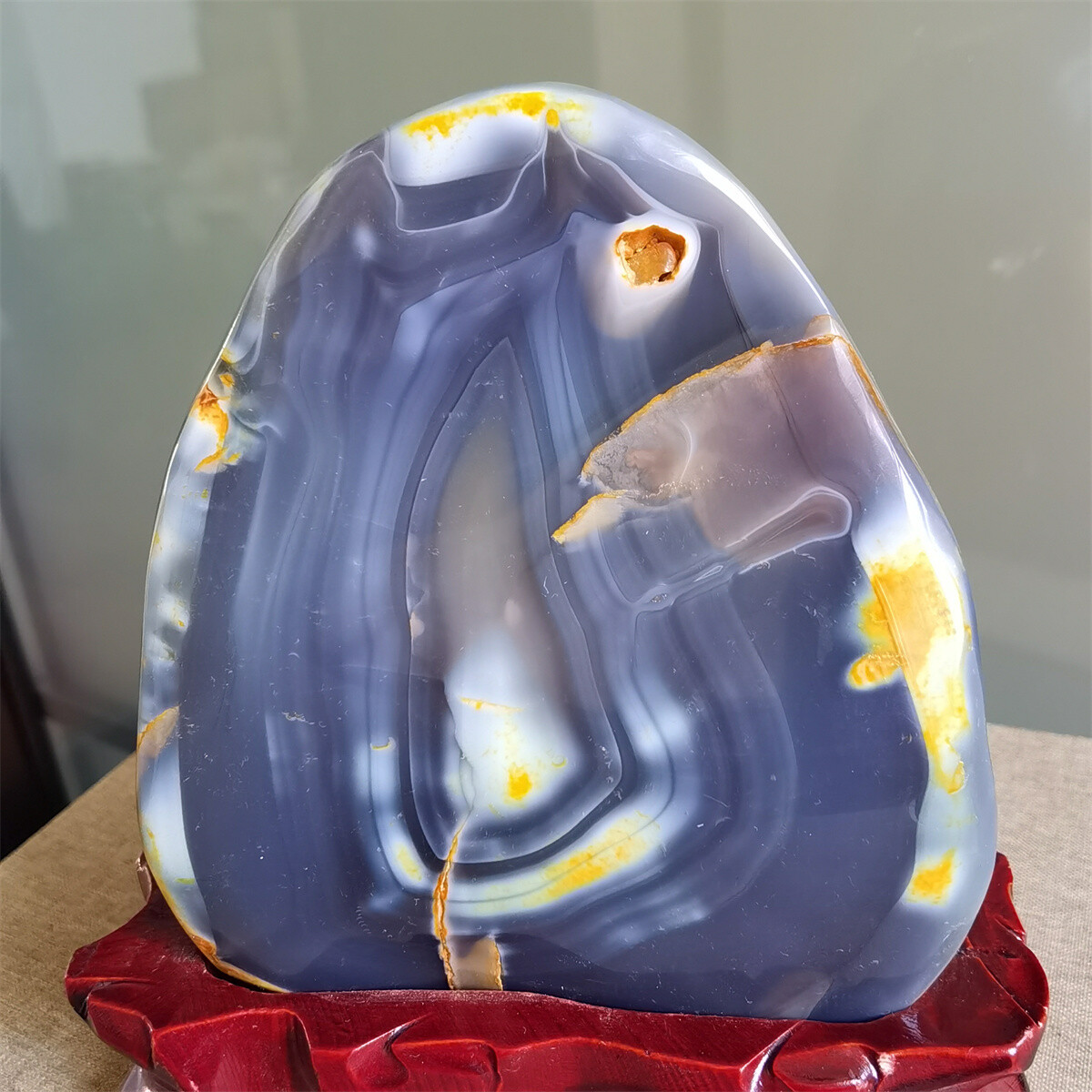 2.45Kg Beautiful Colourful agate Geode polishing furnishing article A712