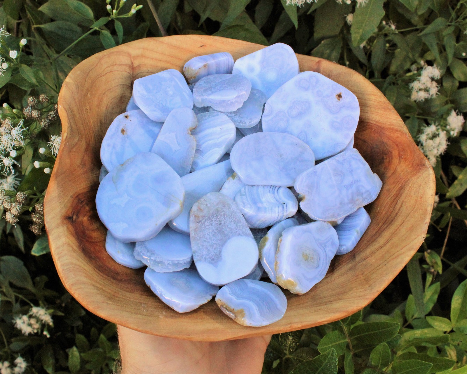 Polished Blue Lace Agate Crystal Slabs / Slices Wholesale Bulk Lot (‘AAA’ Grade)
