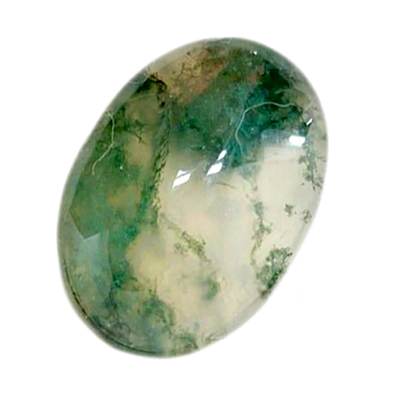Natural Moss Agate Palm Stone Green Rock Crystal Healing Reiki Polish Worry Ston