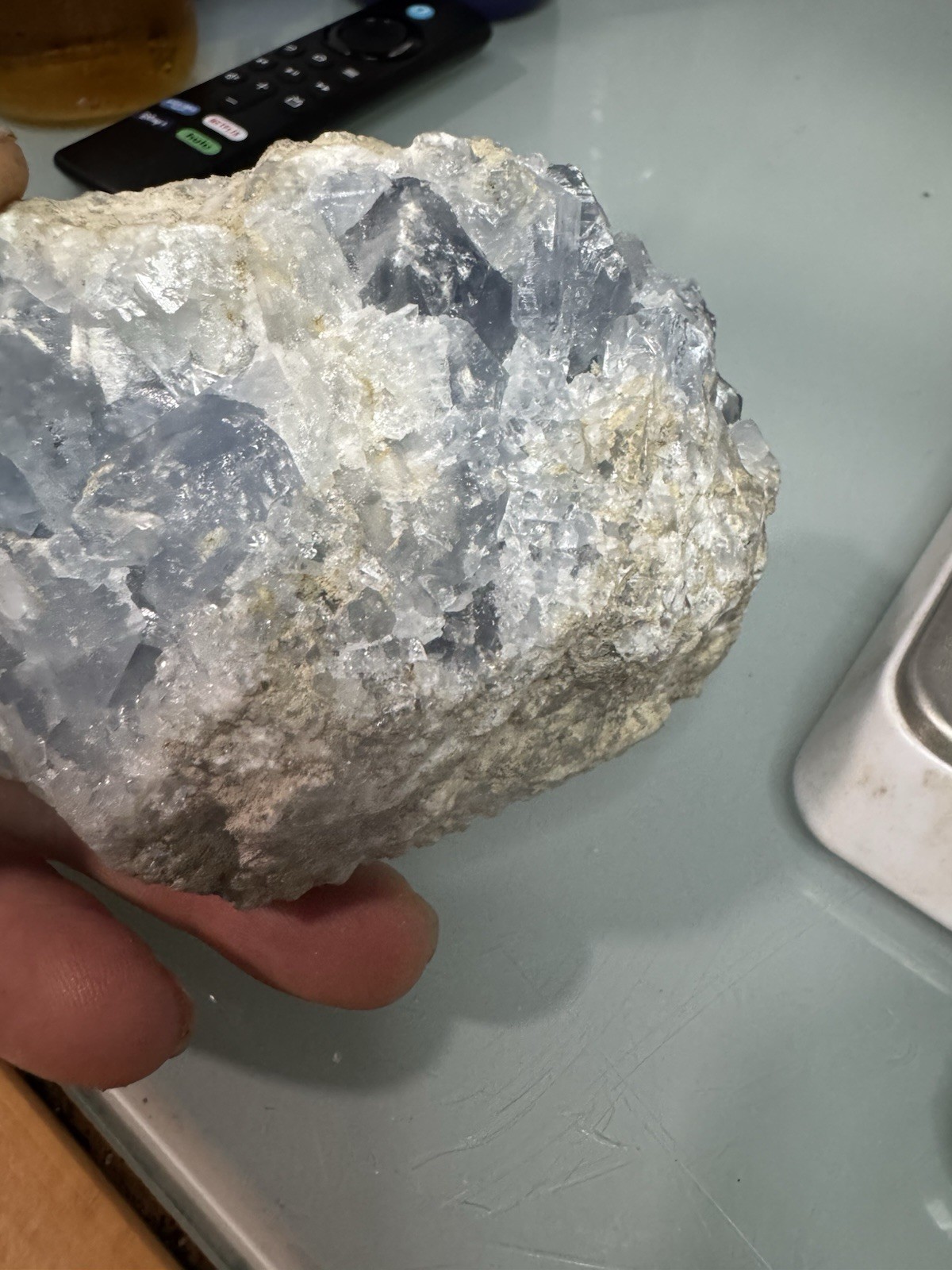1..8 Lbs Natural Blue Celestite Geode Quartz Crystal Mineral Specimen Healing