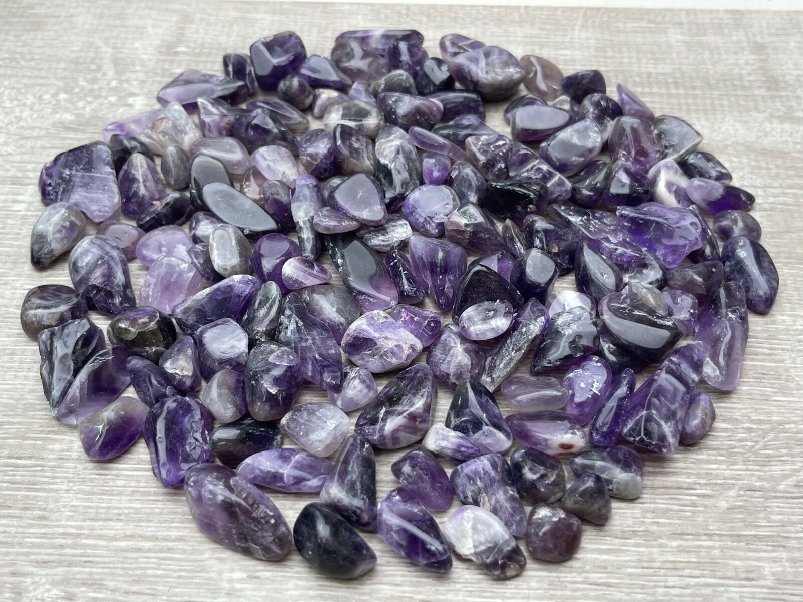 Large Chevron Amethyst Semi Tumbled Gemstone Chips 10-30mm, Wholesale Bulk Lot