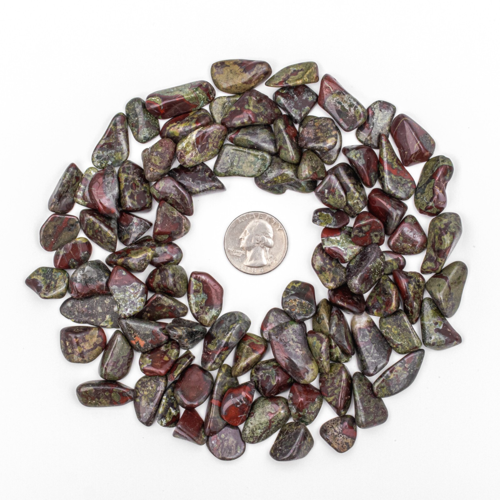 1/2 lb Tumbled Dragons Blood Jasper Gemstone Crystals 75-100 Stones Bulk Gems
