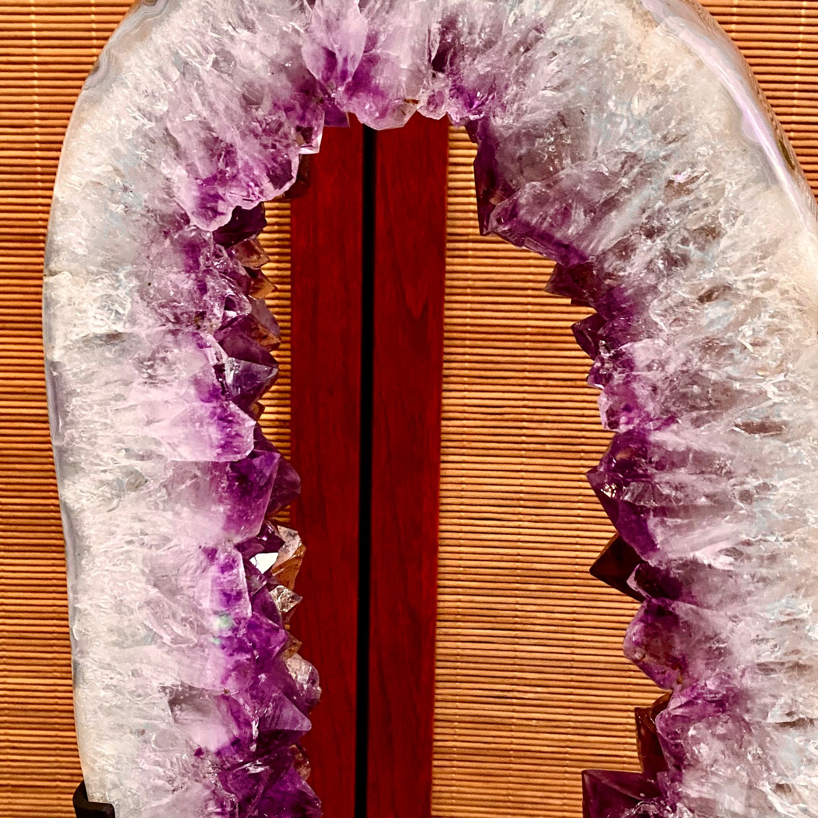 12.45LB Natural Amethyst Cave Crystal Slice Crescent shaped Hand Cut Repai
