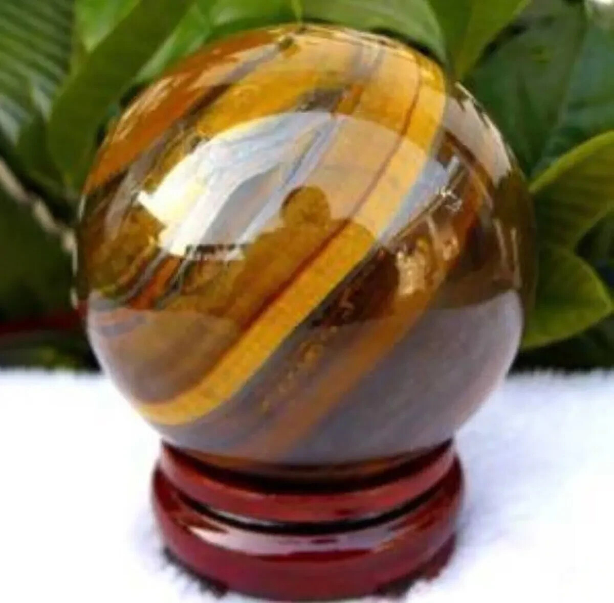 AAA 40mm Natural Yellow Tiger’s Eye quartz crystal gemstone sphere ball Crafts