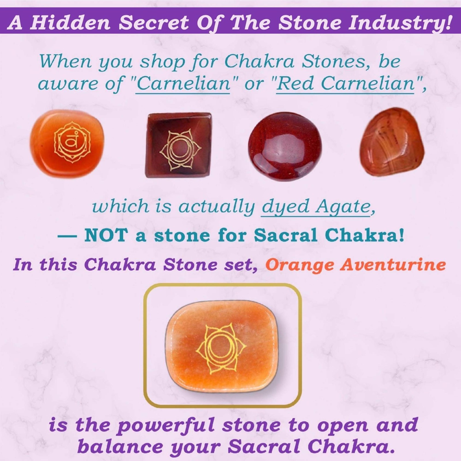 NatureWonders All Natural Chakra Stone Set with Information Brochure & Travel…