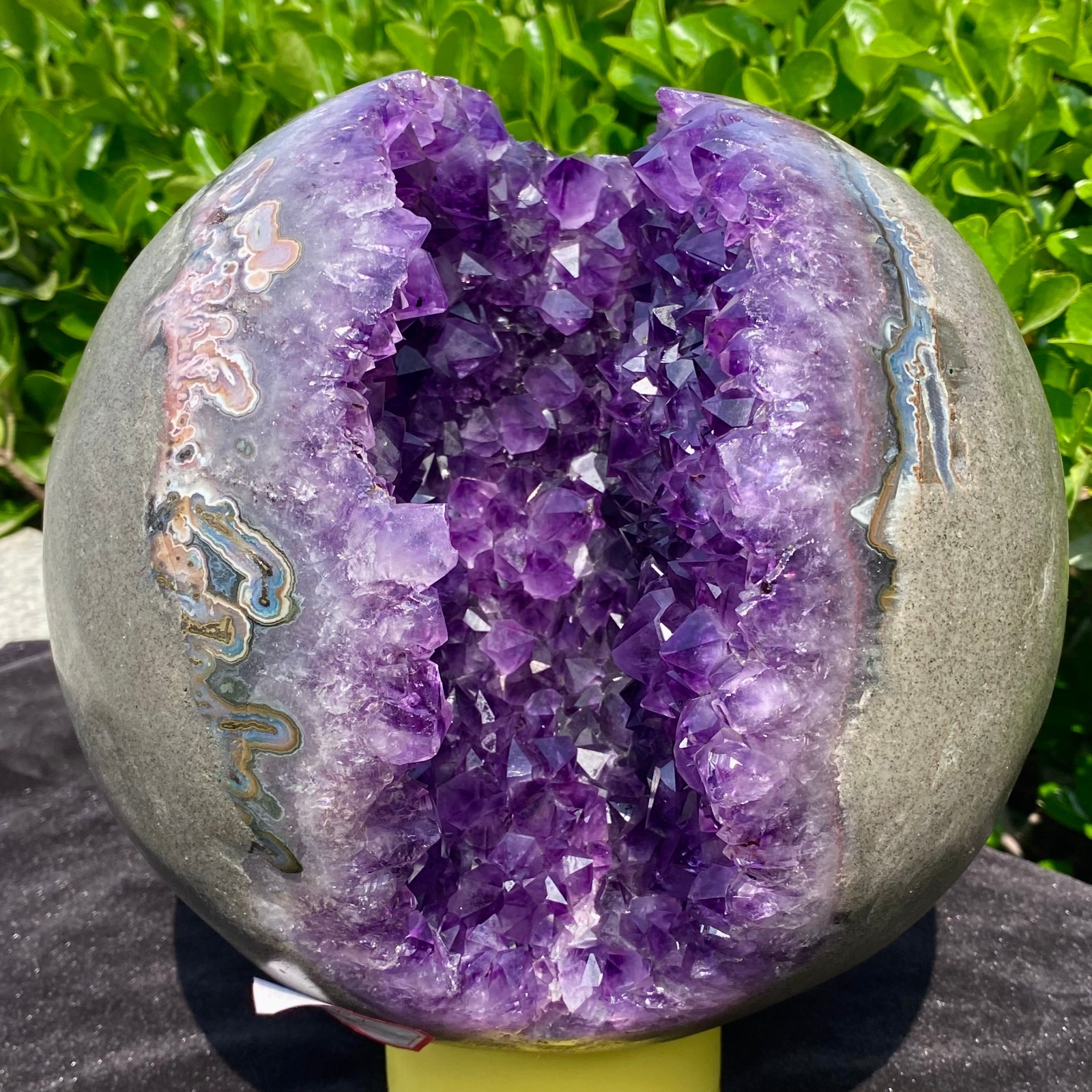 22LB Large Natural Uruguayan Amethyst Quartz crystal open smile ball therapy.