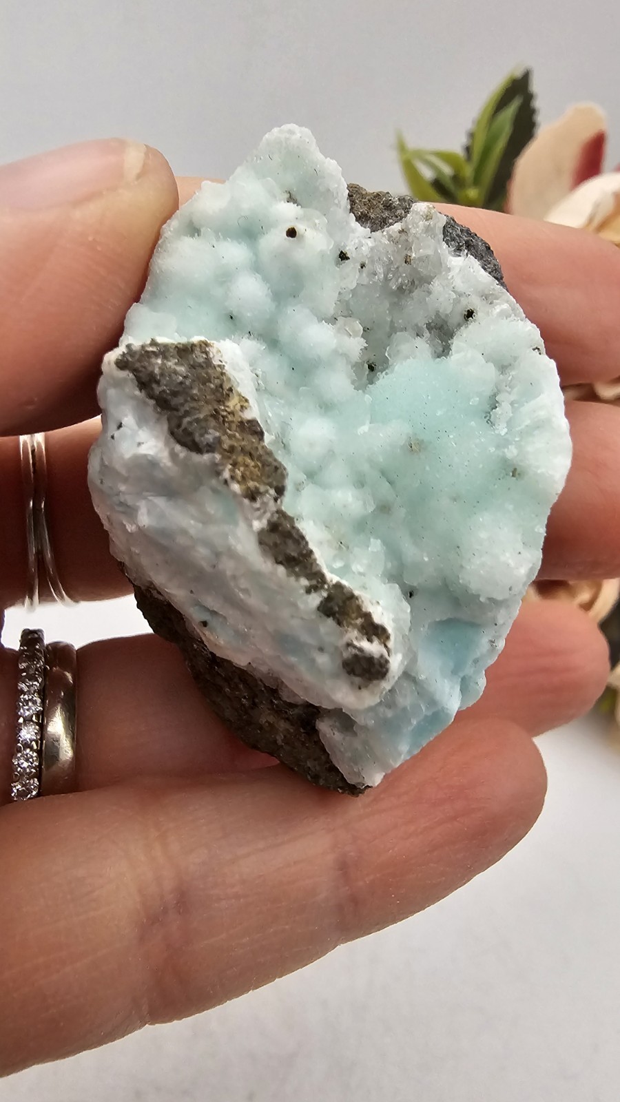 Rare Hemimorphite crystal Specimen blue Aragonite 34g Pakistan 3.4cm