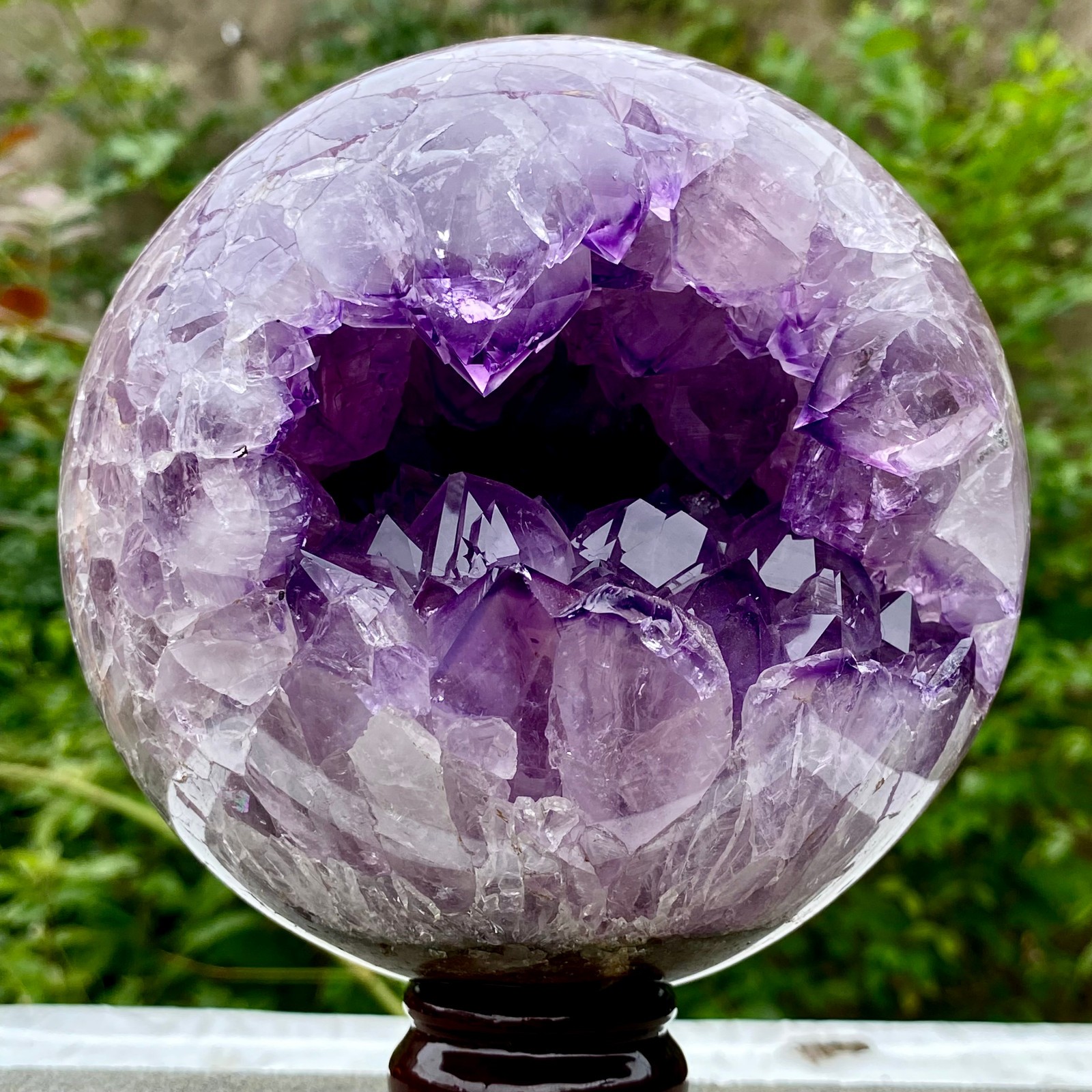 5.9LB Natural Amethyst Agate Sphere Polished Healing Crystal Ball Home Fe