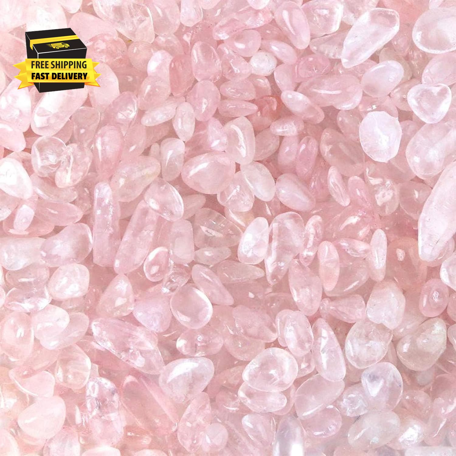 Rose Quartz Crystals, 1Lb Pink Crushed Rose Quartz Chips Bulk Tumbled Stones Irr