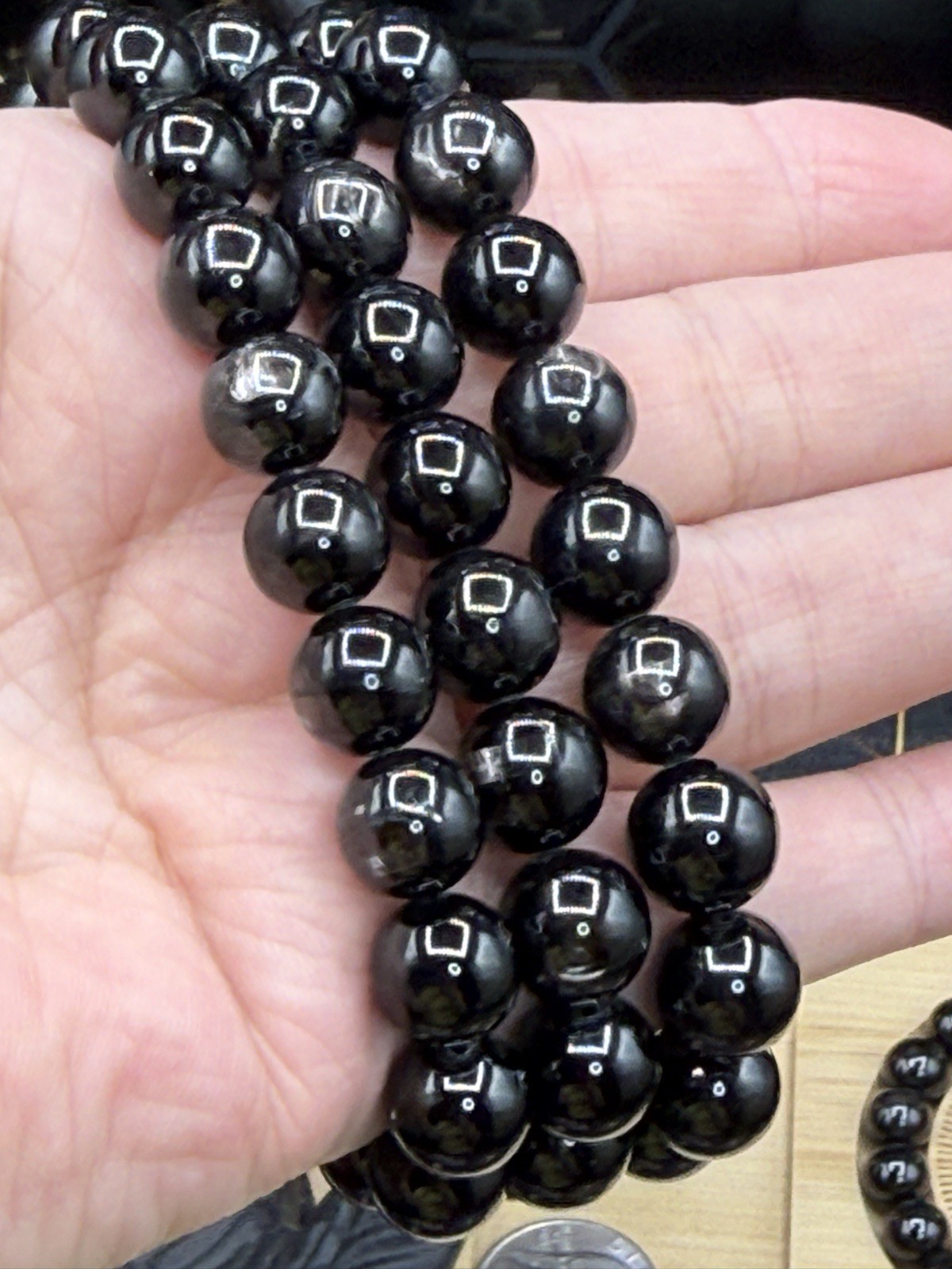Natural HQ Hypersthene Beaded Bracelets Free shipping