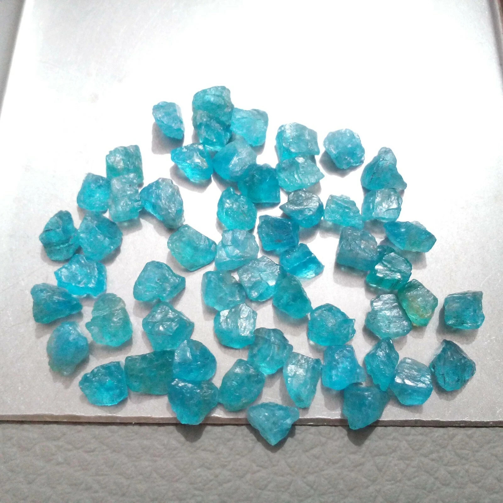Gorgeous Blue Apatite Raw 55 Piece Size 6-7 MM Genuine Apatite Rough Jewelry