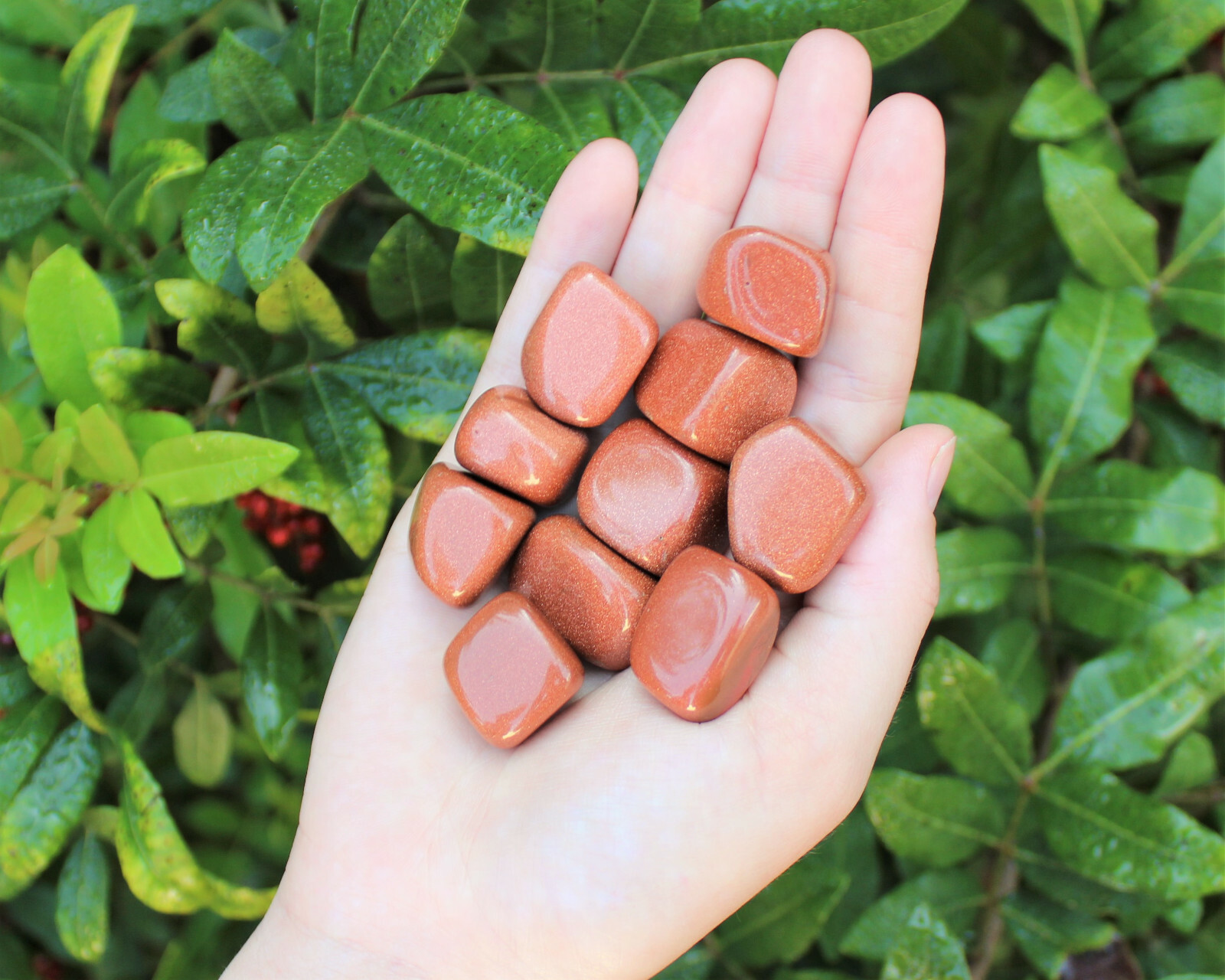 Bulk 1/4 lb Lot Red Goldstone Tumbled Stones (Crystal Healing Tumble Reiki)