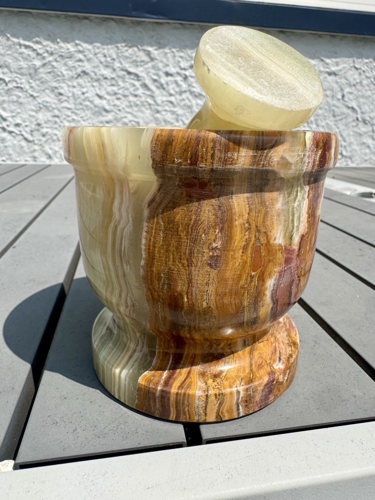 4 Inch Green Onyx Mortar And Pestle From Pakistan 2.6 Lbs