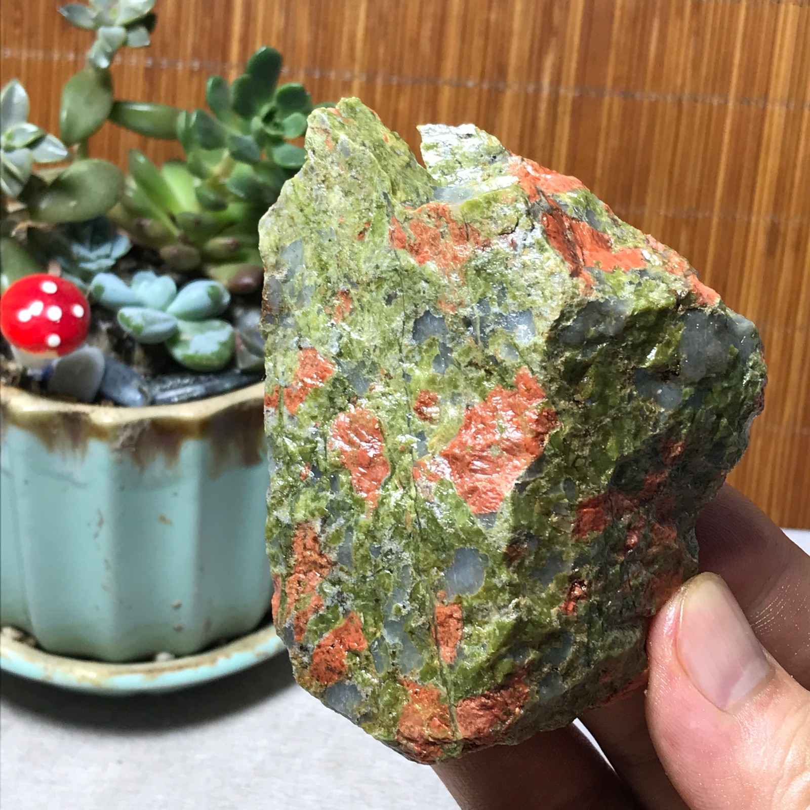 152g Natural Unakite Crystal gemstone Rough Mineral Specimen healing A6364