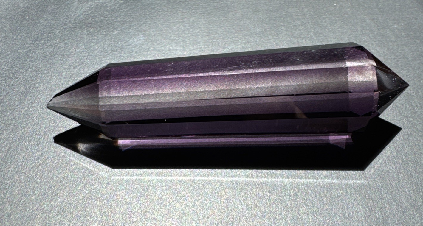 Purple Amethyst Double Terminated Faceted Stone Wand 3” Crystal Point Reiki