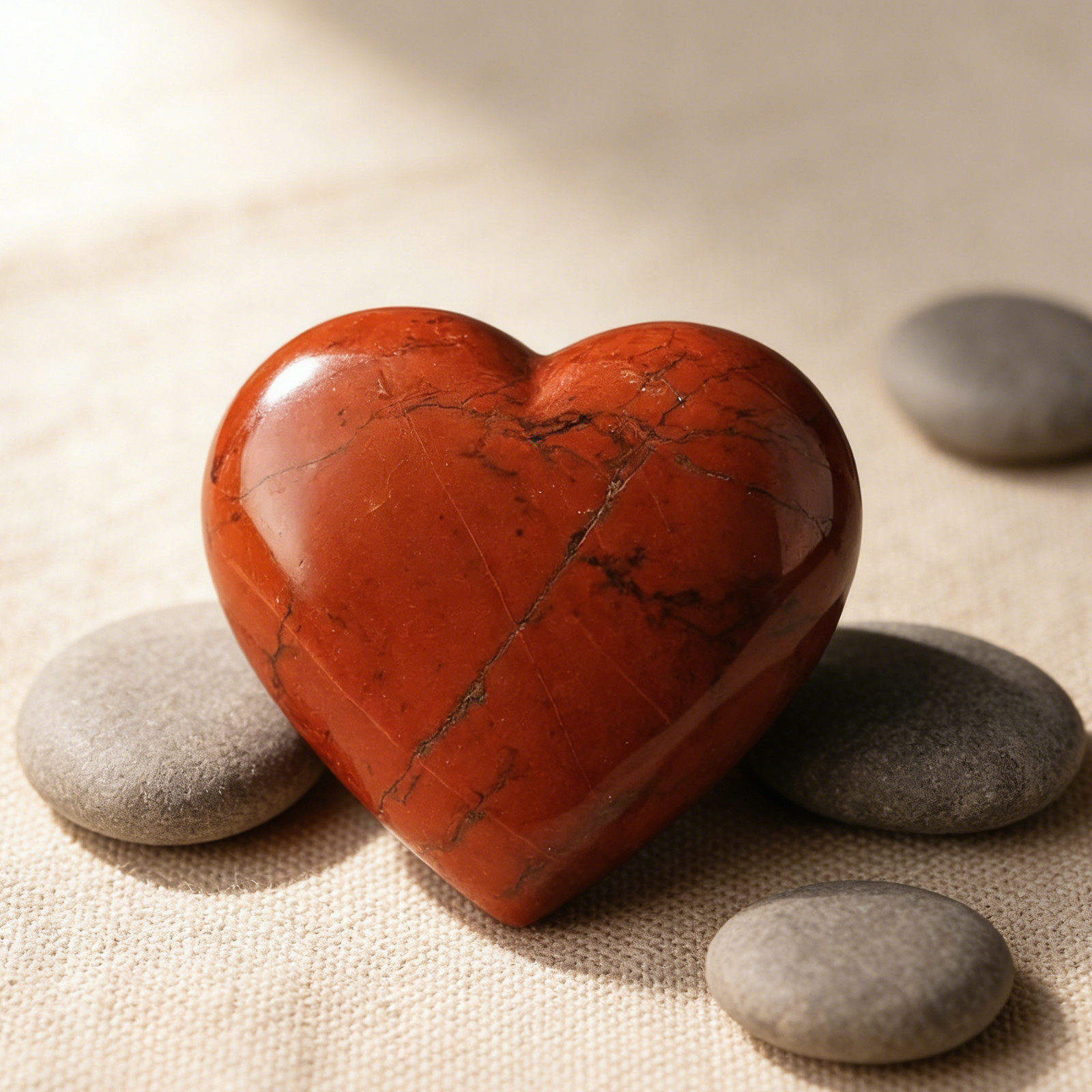 Red Jasper Heart Crystal (6-8cm) Healing Gemstone for Love Positive Energy Gift