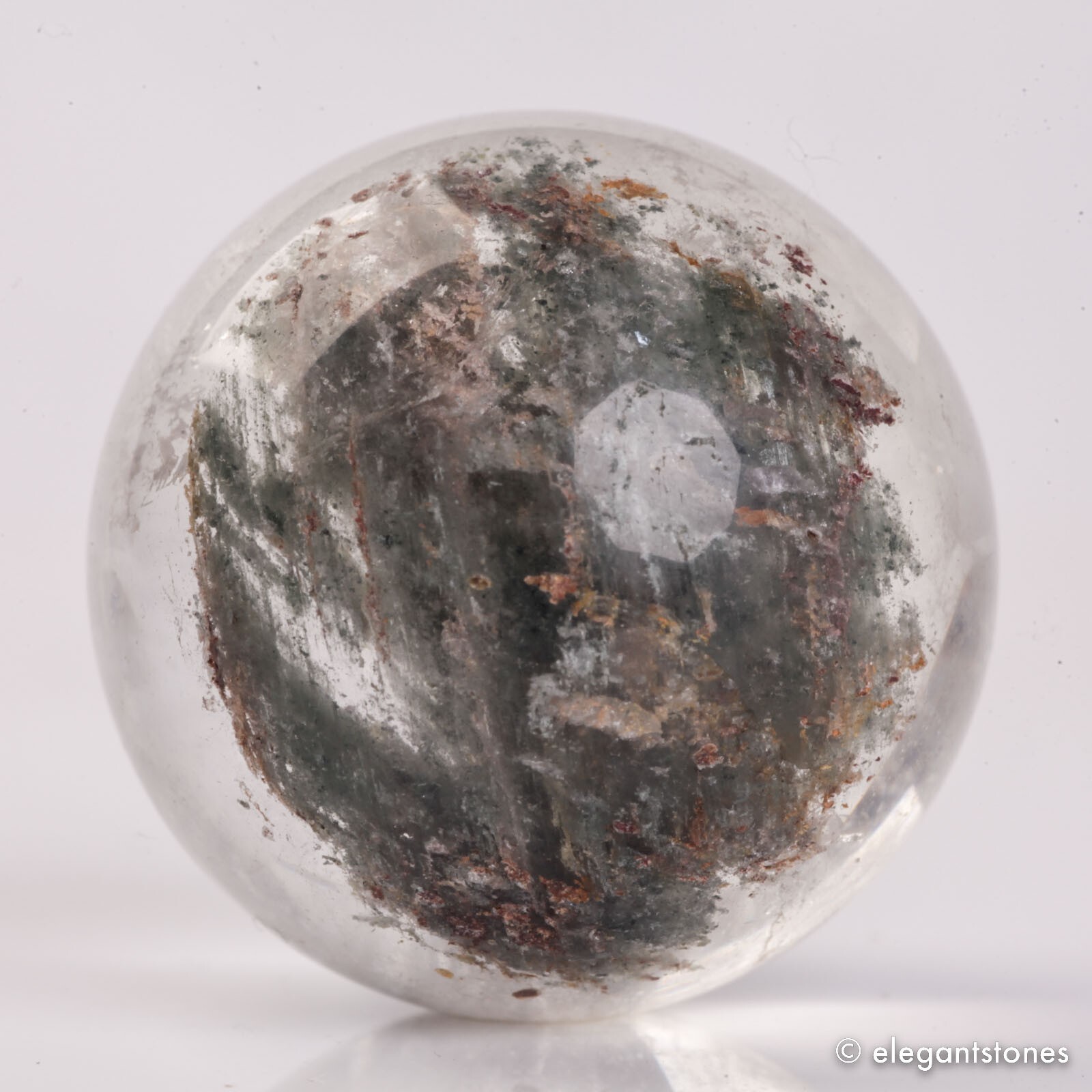 60g35mm Natural Garden/Phantom/Ghost/Lodolite Quartz Crystal Sphere Healing Ball