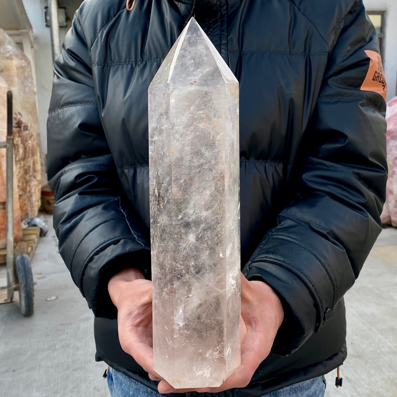 7.8LB Natural White crystal pillar quartz crystal reiki healing