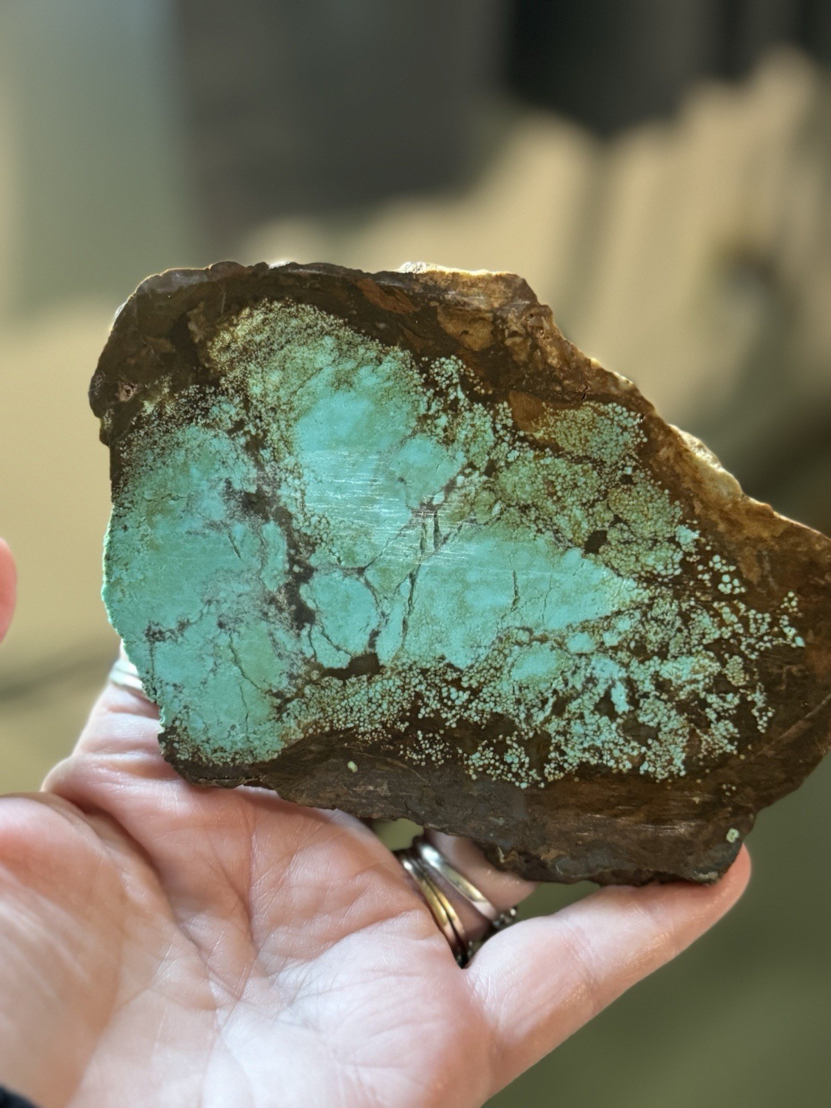 number 8 mine turquoise Slab Stabilized #8 Ready For Cabbing