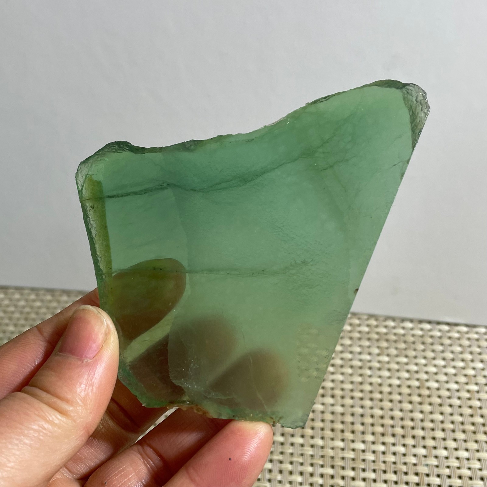63g beautiful Rainbow Fluorite Rough stone specimens cure