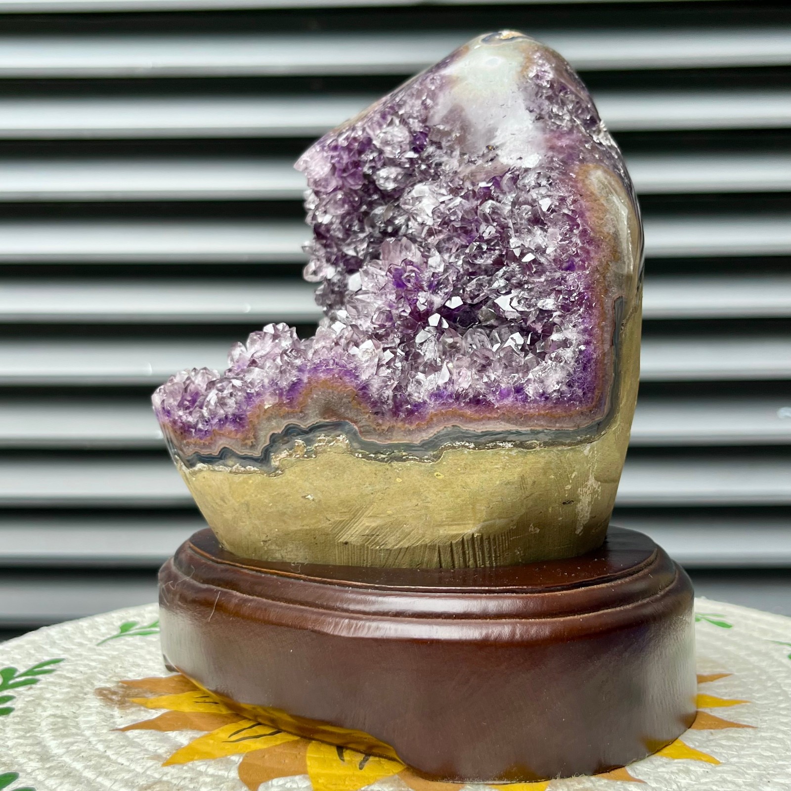 6.7 LB Natural Amethyst Cluster Crystal Specimen Collectible Display Stand Decor