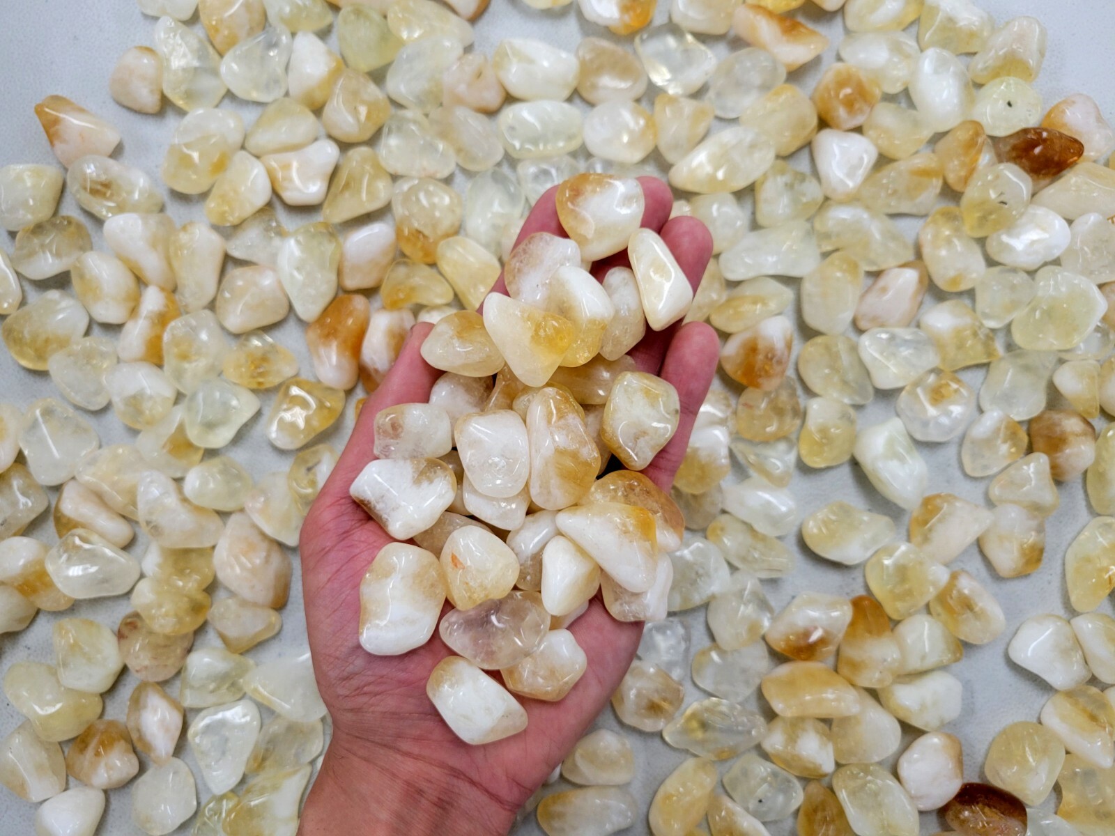Tumbled Citrine Crystals – 1/2 inch to 1 inch – Bulk Polished Crystal Stones