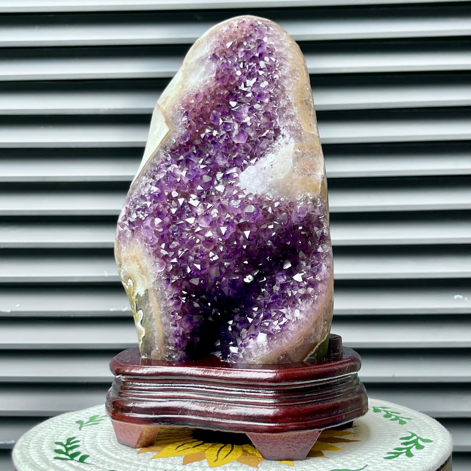 16.4lb Natural Amethyst Cluster Crystal Specimen Collectible Display Stand Decor