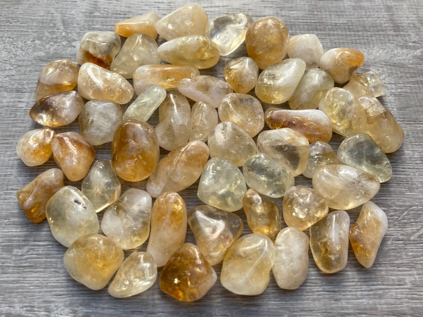 Grade A++ Citrine Tumbled Stone,0.75″-1.25″ Tumbled Heated Citrine,Wholesale Lot
