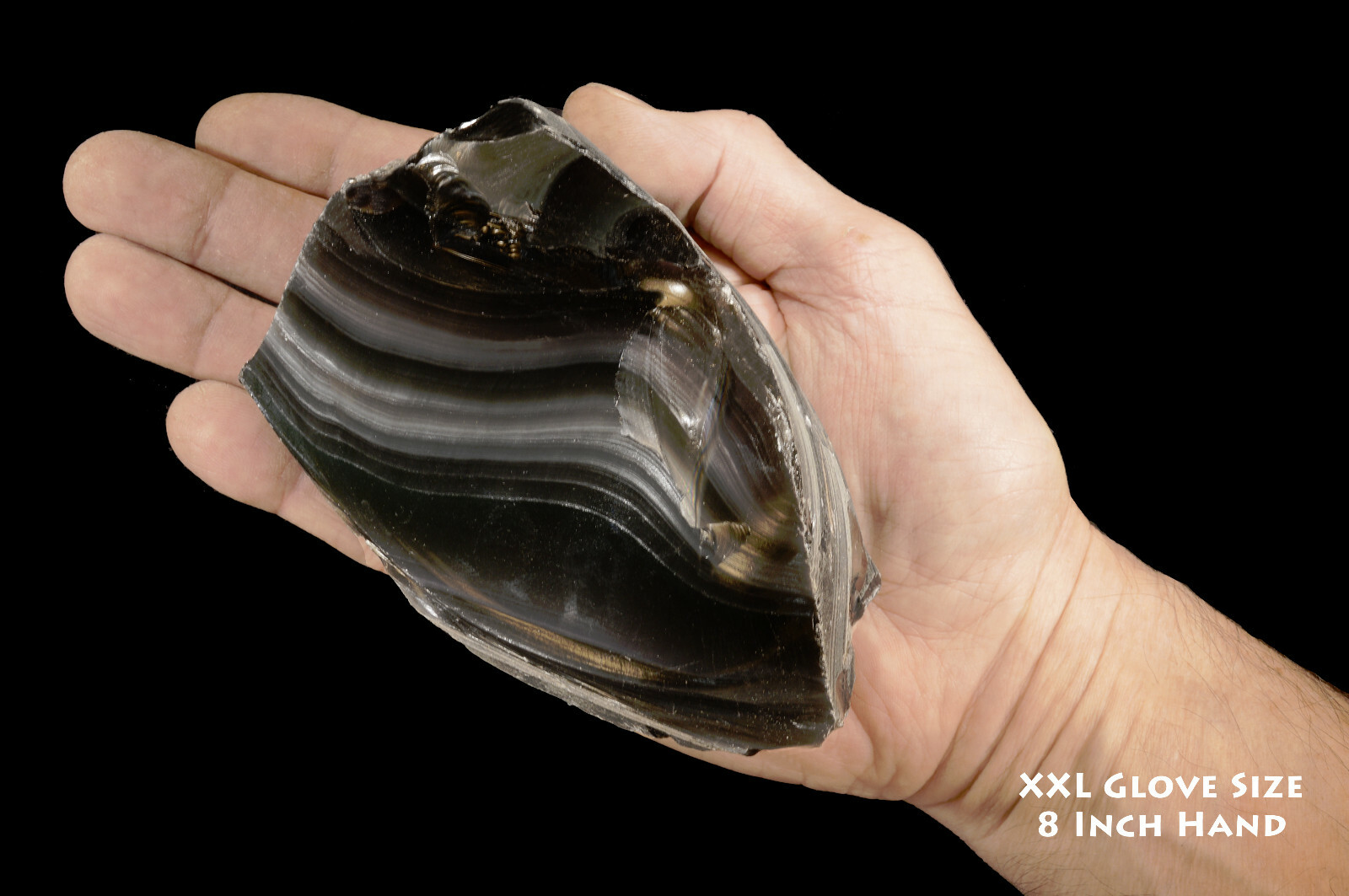 GRAY STRIPE OBSIDIAN 5″ 1-2 Lb Davis Creek Lapidary Cabbing Rough Rock Mineral